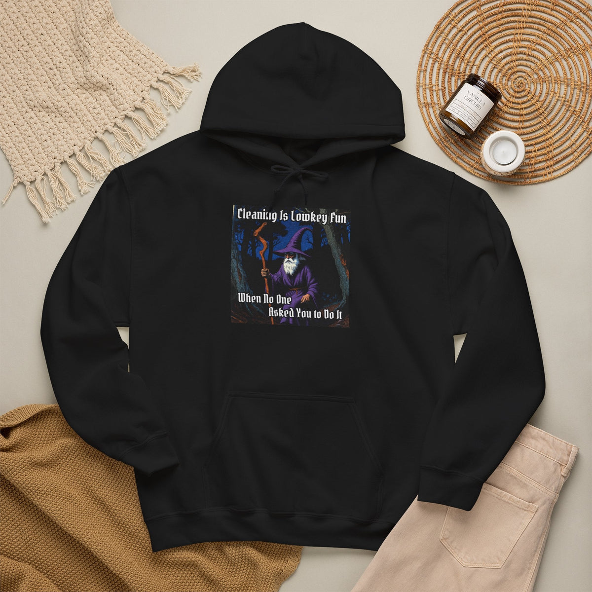 “Cleaning is Fun” Galactic Wizard Meme Unisex Hooded Sweatshirt - The Galactic Wizard Emporium - Hoodie