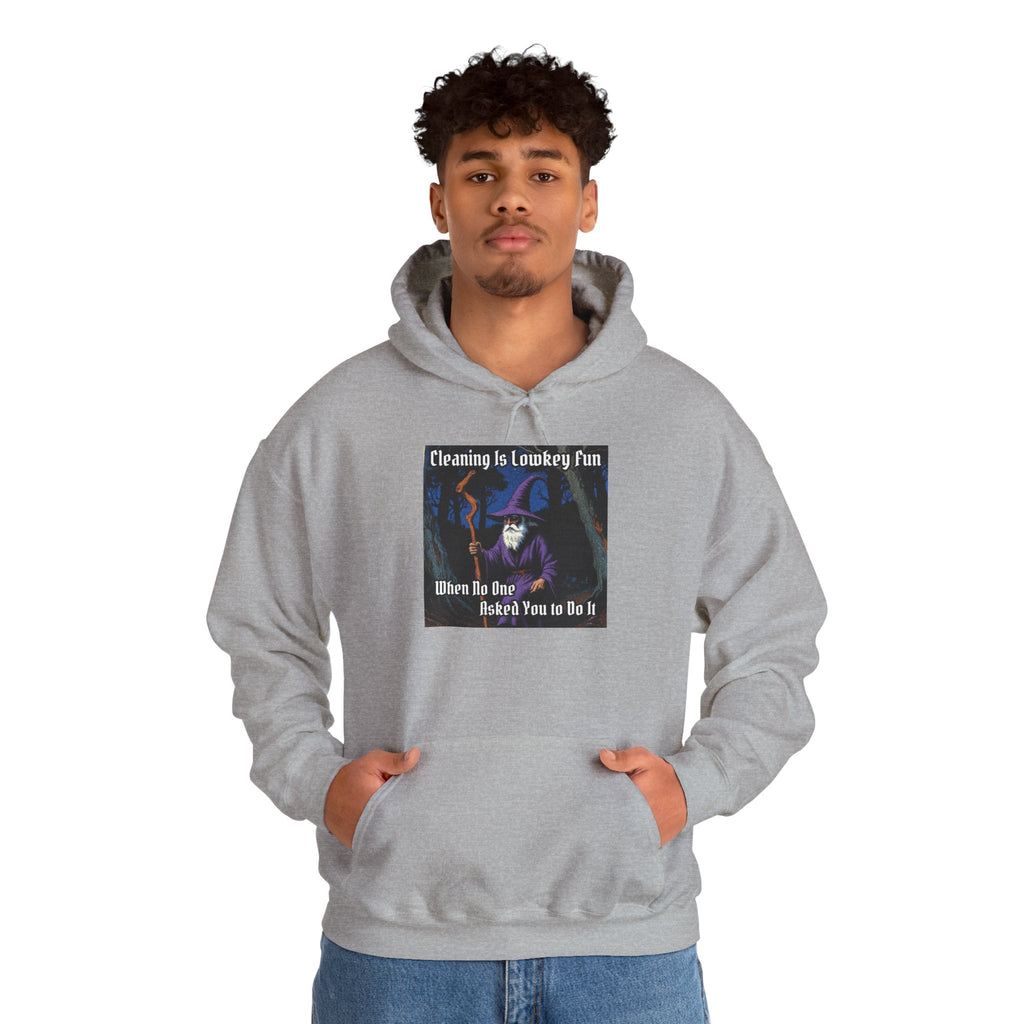 “Cleaning is Fun” Galactic Wizard Meme Unisex Hooded Sweatshirt - The Galactic Wizard Emporium - Hoodie