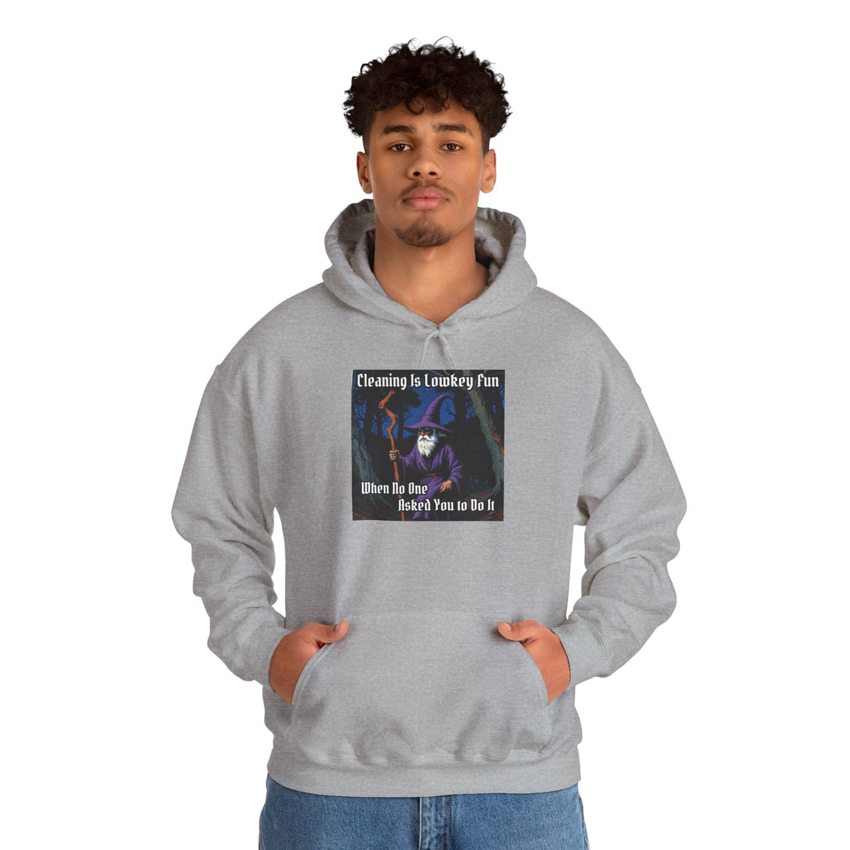 “Cleaning is Fun” Galactic Wizard Meme Unisex Hooded Sweatshirt - The Galactic Wizard Emporium - Hoodie