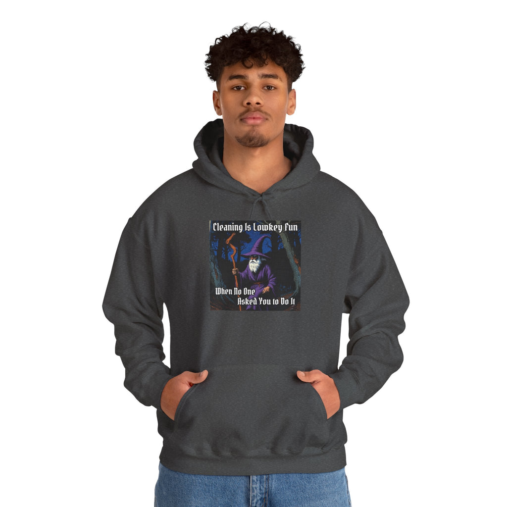 “Cleaning is Fun” Galactic Wizard Meme Unisex Hooded Sweatshirt - The Galactic Wizard Emporium - Hoodie