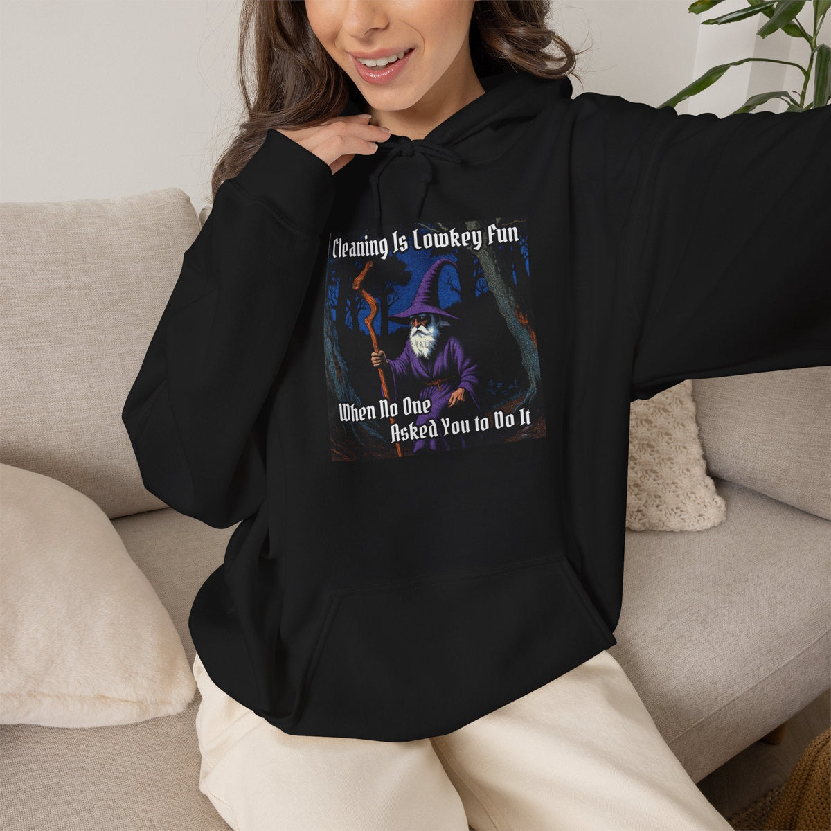 “Cleaning is Fun” Galactic Wizard Meme Unisex Hooded Sweatshirt - The Galactic Wizard Emporium - Hoodie