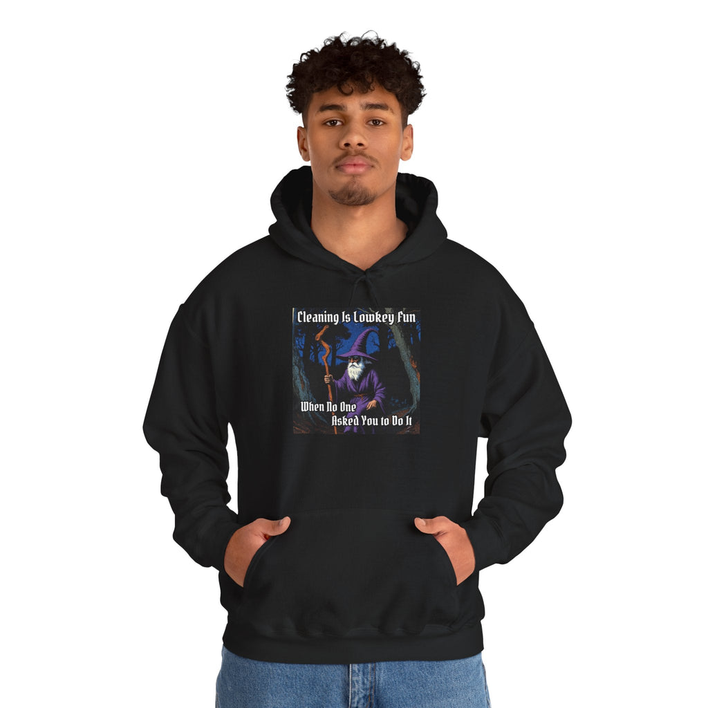 “Cleaning is Fun” Galactic Wizard Meme Unisex Hooded Sweatshirt - The Galactic Wizard Emporium - Hoodie
