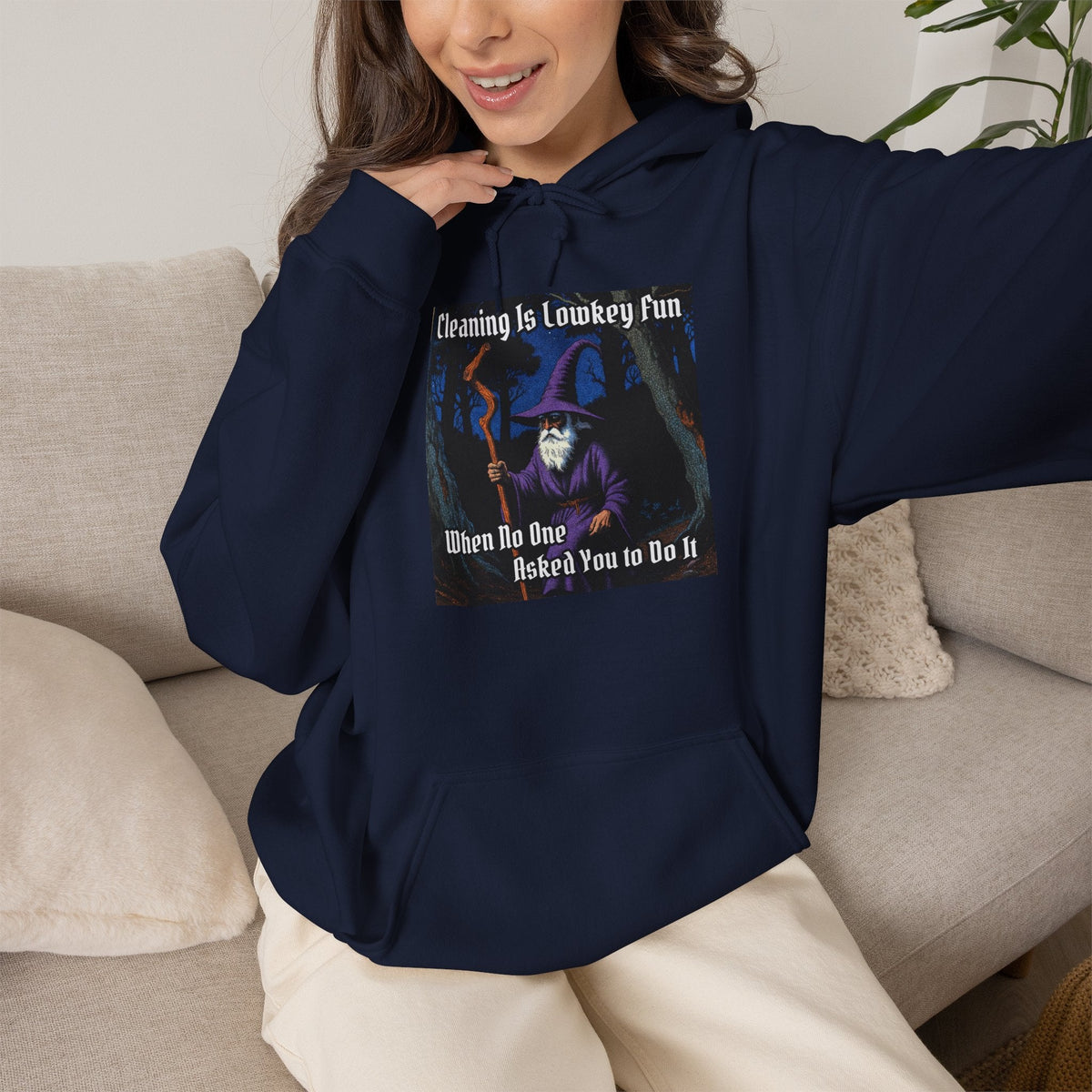 “Cleaning is Fun” Galactic Wizard Meme Unisex Hooded Sweatshirt - The Galactic Wizard Emporium - Hoodie