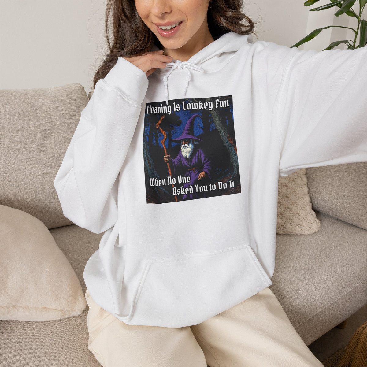 “Cleaning is Fun” Galactic Wizard Meme Unisex Hooded Sweatshirt - The Galactic Wizard Emporium - Hoodie