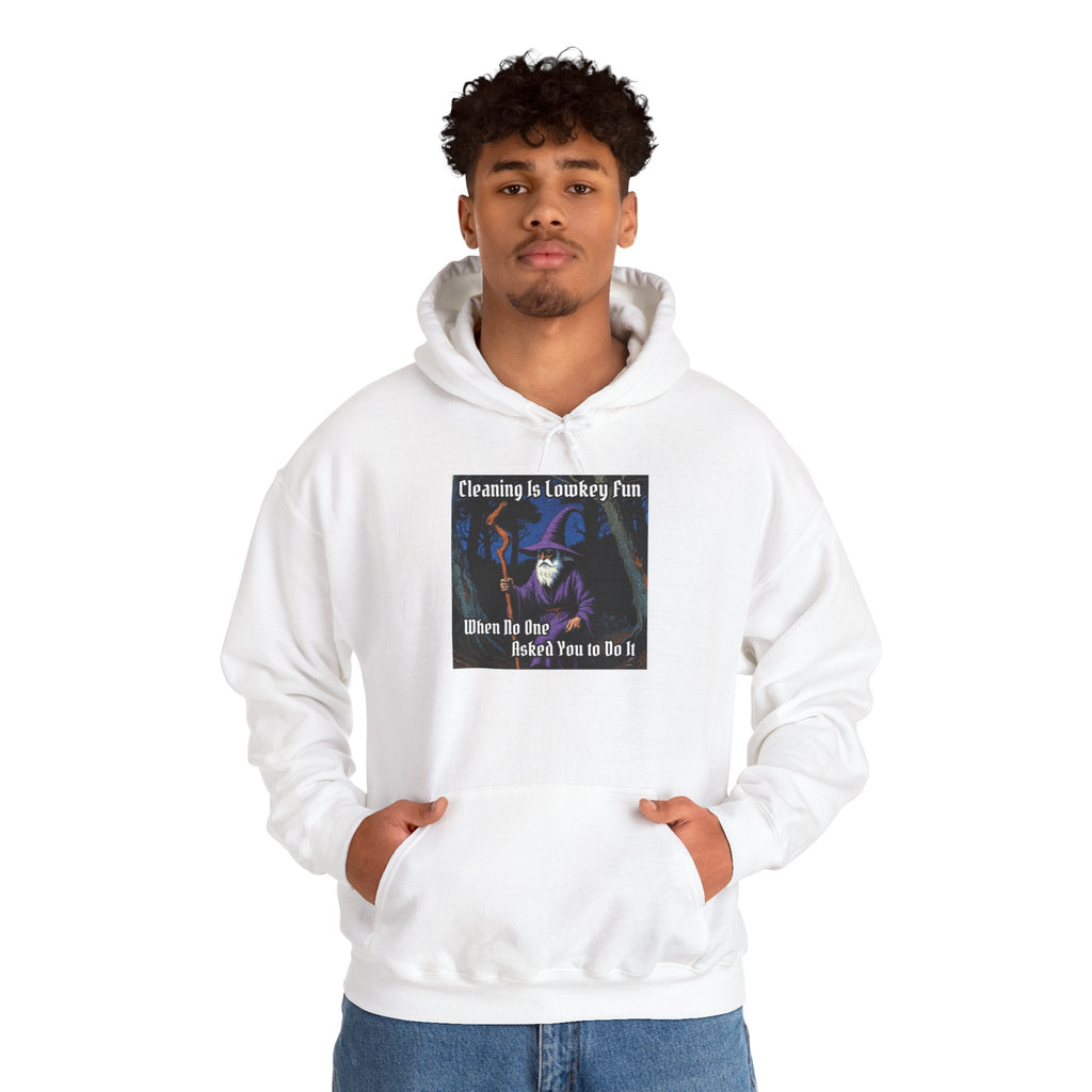 “Cleaning is Fun” Galactic Wizard Meme Unisex Hooded Sweatshirt - The Galactic Wizard Emporium - Hoodie