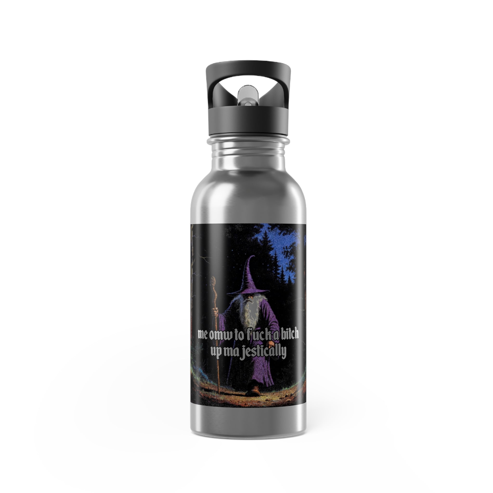 “F*ck em up Majestically” 20oz Stainless Steel Straw Bottle Galactic Wizard - The Galactic Wizard Emporium - Mug