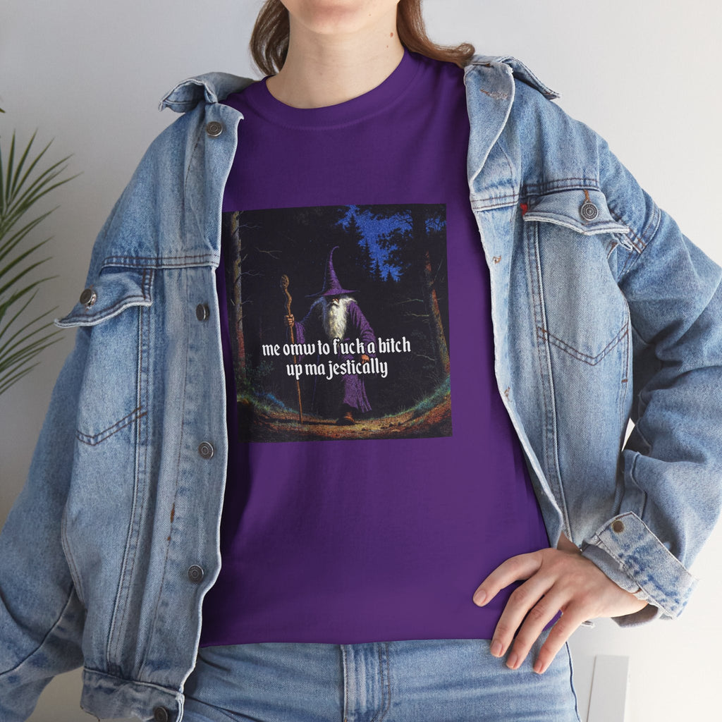 “F*ck em up Majestically” Galactic Wizard Meme Heavyweight Cotton T-Shirt - The Galactic Wizard Emporium - T-Shirt