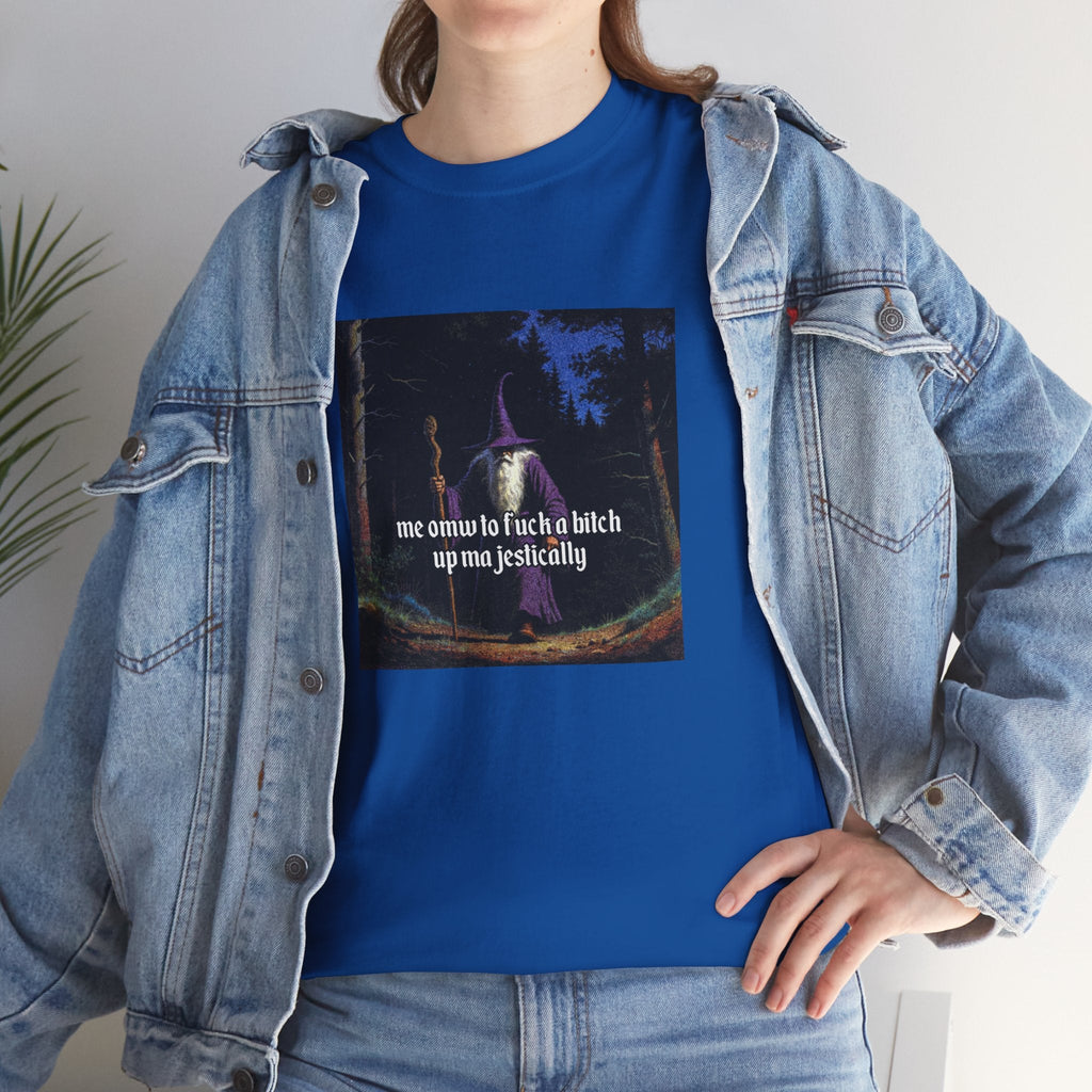 “F*ck em up Majestically” Galactic Wizard Meme Heavyweight Cotton T-Shirt - The Galactic Wizard Emporium - T-Shirt