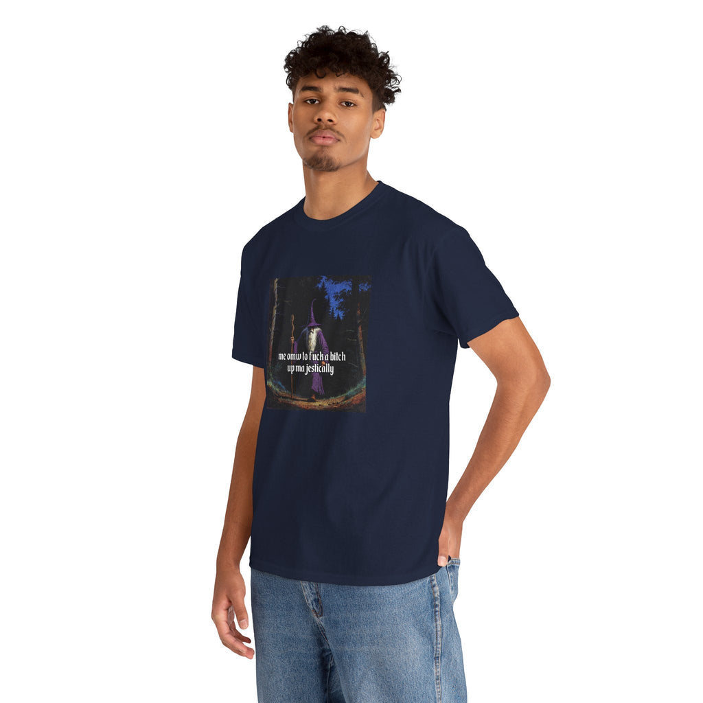 “F*ck em up Majestically” Galactic Wizard Meme Heavyweight Cotton T-Shirt - The Galactic Wizard Emporium - T-Shirt