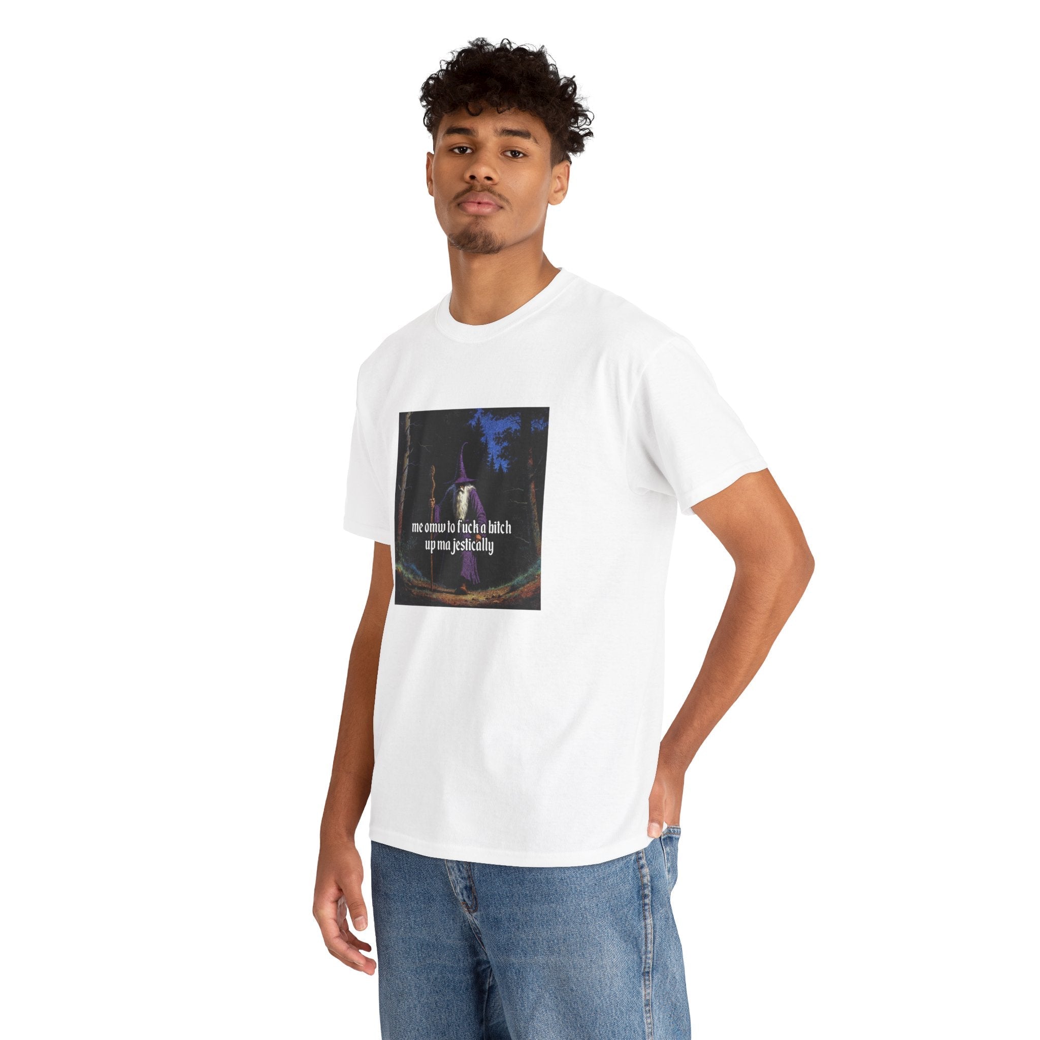 “F*ck em up Majestically” Galactic Wizard Meme Heavyweight Cotton T-Shirt - The Galactic Wizard Emporium - T-Shirt