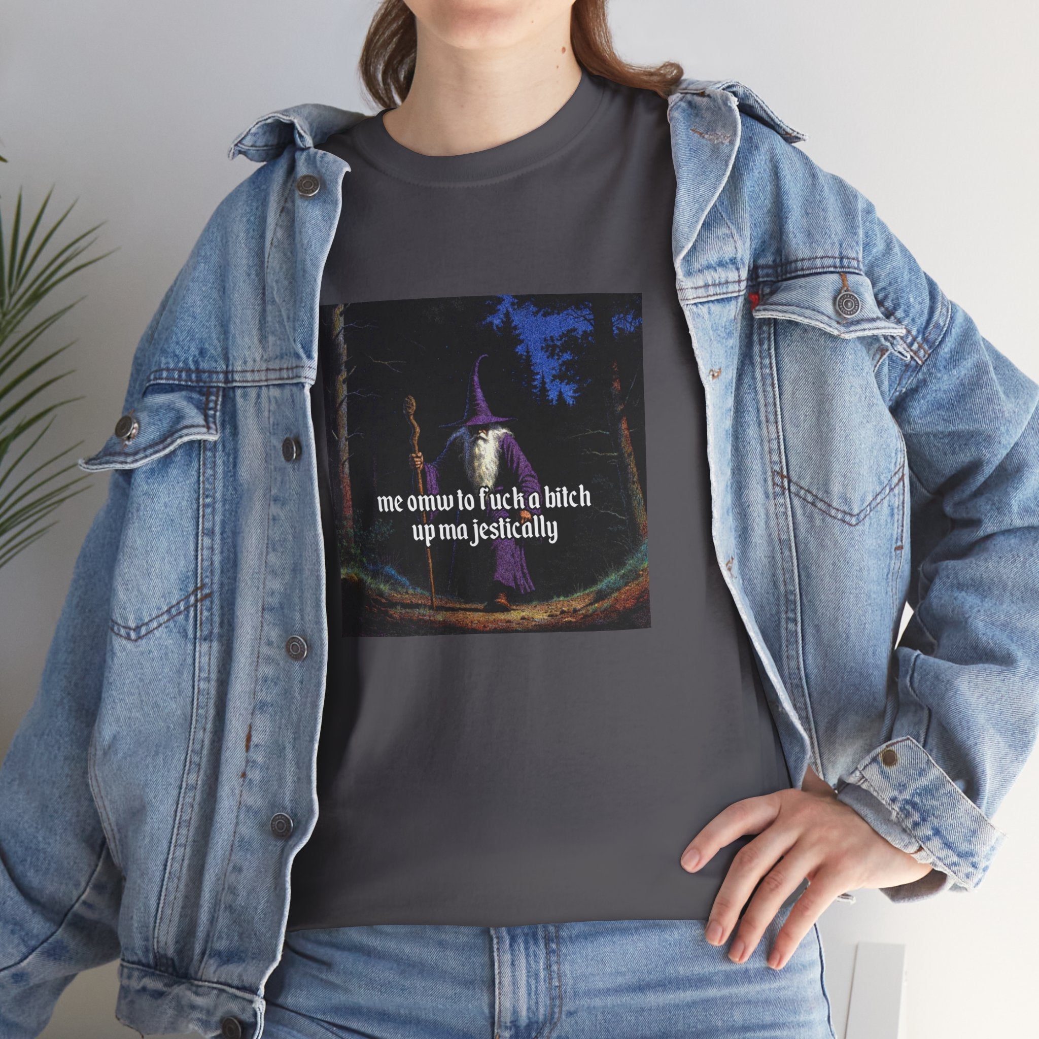 “F*ck em up Majestically” Galactic Wizard Meme Heavyweight Cotton T-Shirt - The Galactic Wizard Emporium - T-Shirt