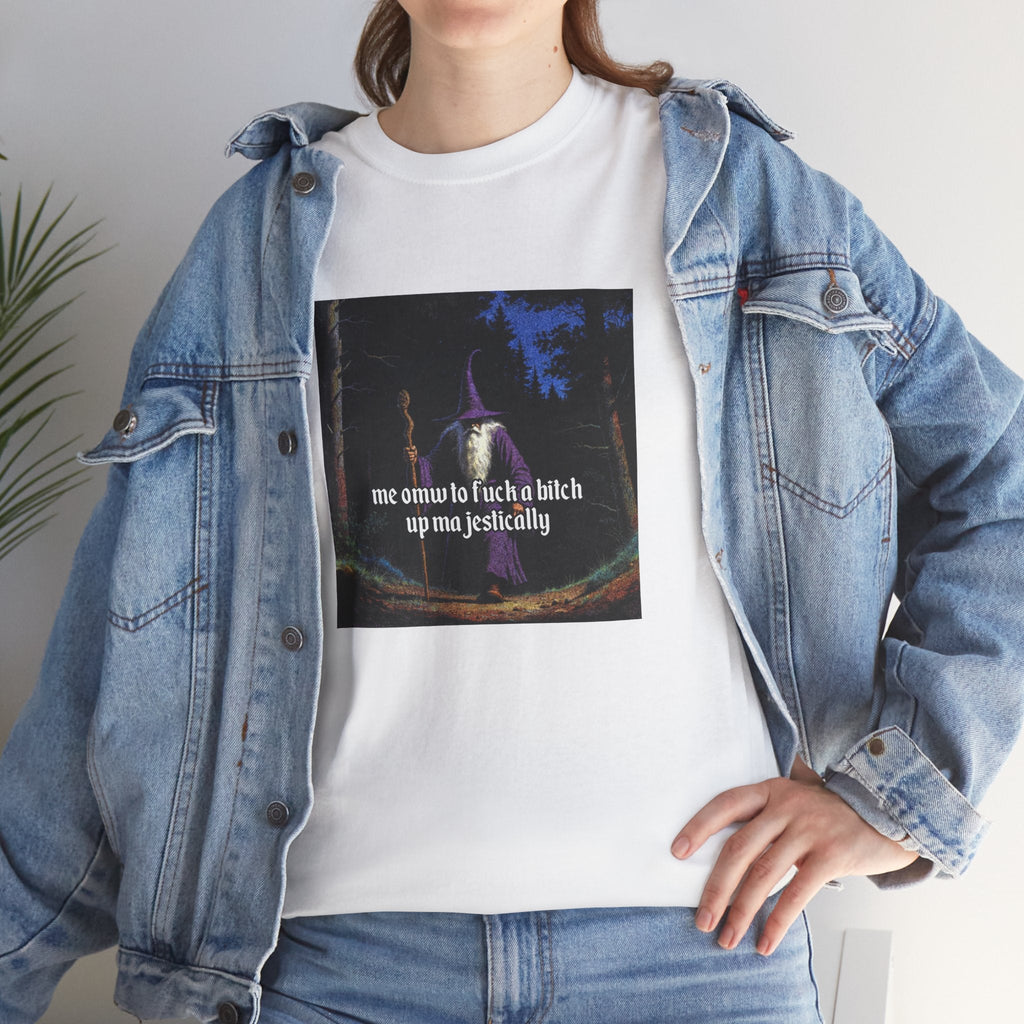 “F*ck em up Majestically” Galactic Wizard Meme Heavyweight Cotton T-Shirt - The Galactic Wizard Emporium - T-Shirt