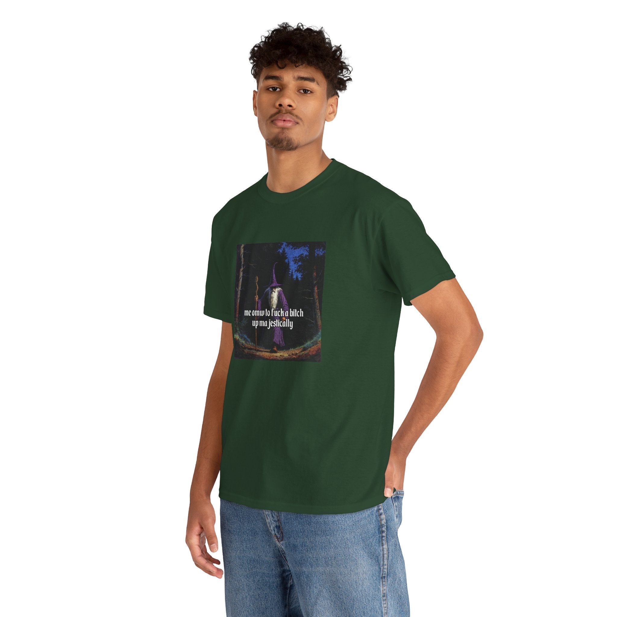 “F*ck em up Majestically” Galactic Wizard Meme Heavyweight Cotton T-Shirt - The Galactic Wizard Emporium - T-Shirt