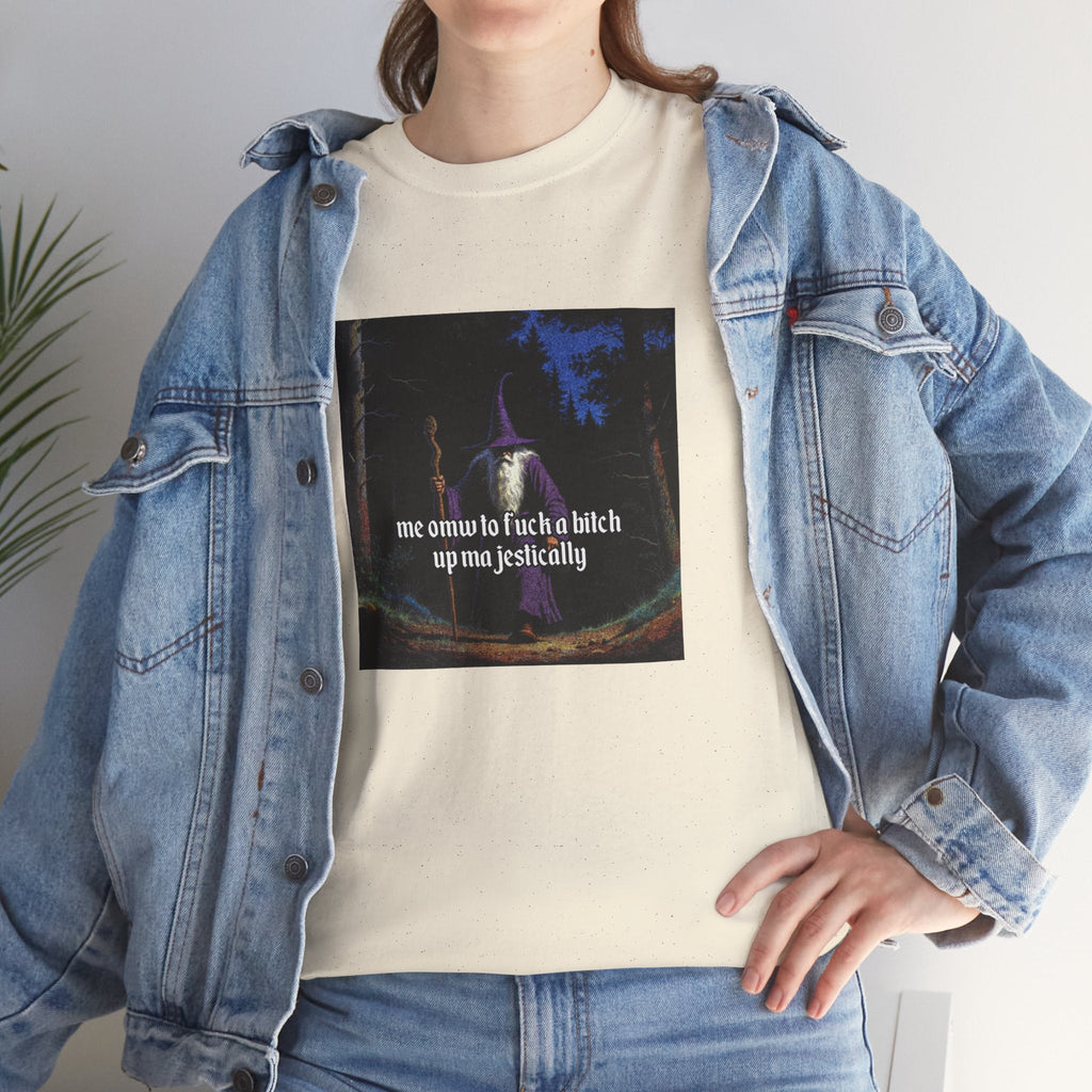 “F*ck em up Majestically” Galactic Wizard Meme Heavyweight Cotton T-Shirt - The Galactic Wizard Emporium - T-Shirt