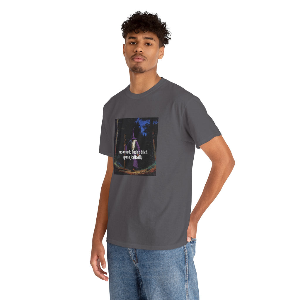“F*ck em up Majestically” Galactic Wizard Meme Heavyweight Cotton T-Shirt - The Galactic Wizard Emporium - T-Shirt