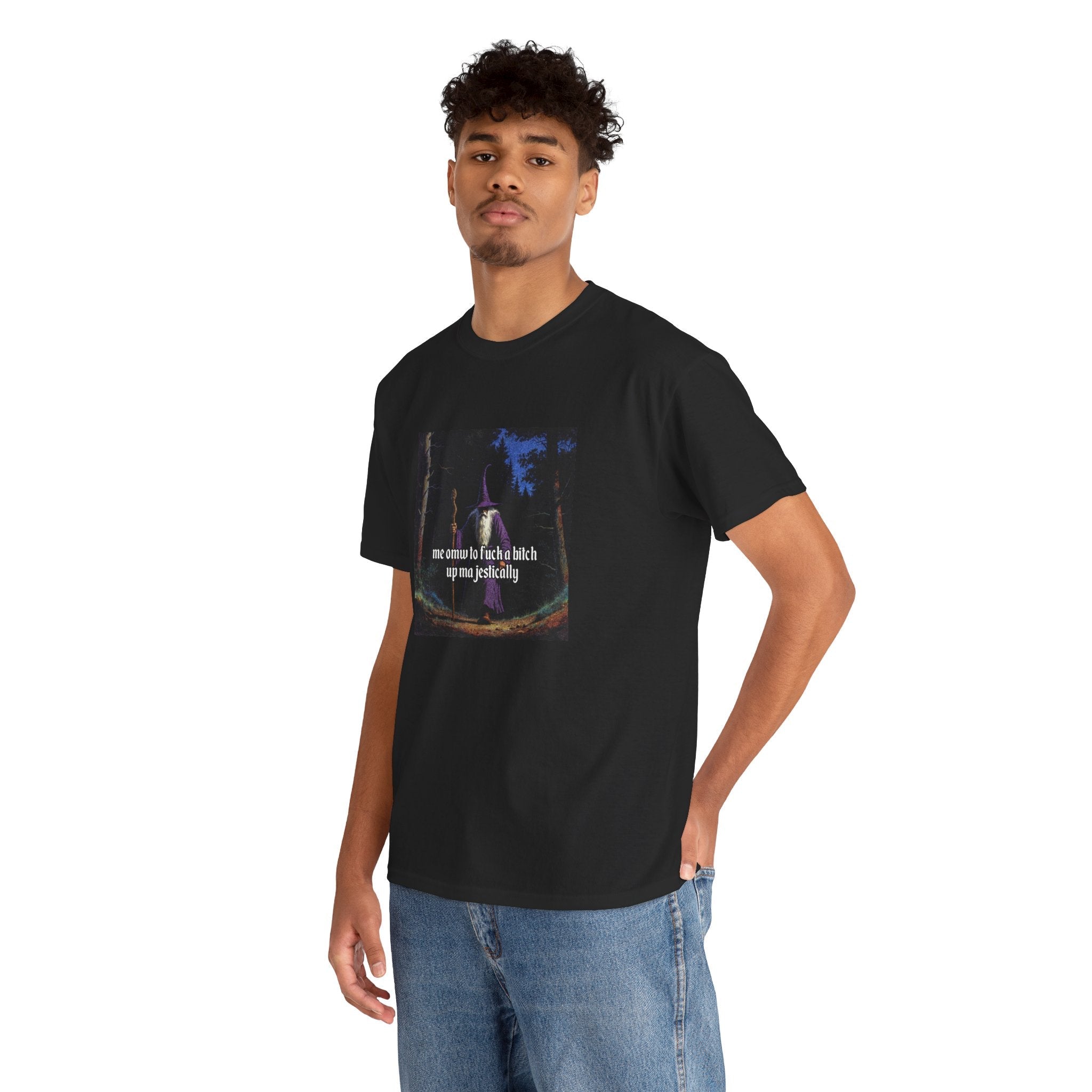 “F*ck em up Majestically” Galactic Wizard Meme Heavyweight Cotton T-Shirt - The Galactic Wizard Emporium - T-Shirt
