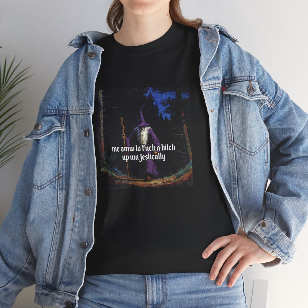 “F*ck em up Majestically” Galactic Wizard Meme Heavyweight Cotton T-Shirt - The Galactic Wizard Emporium - T-Shirt