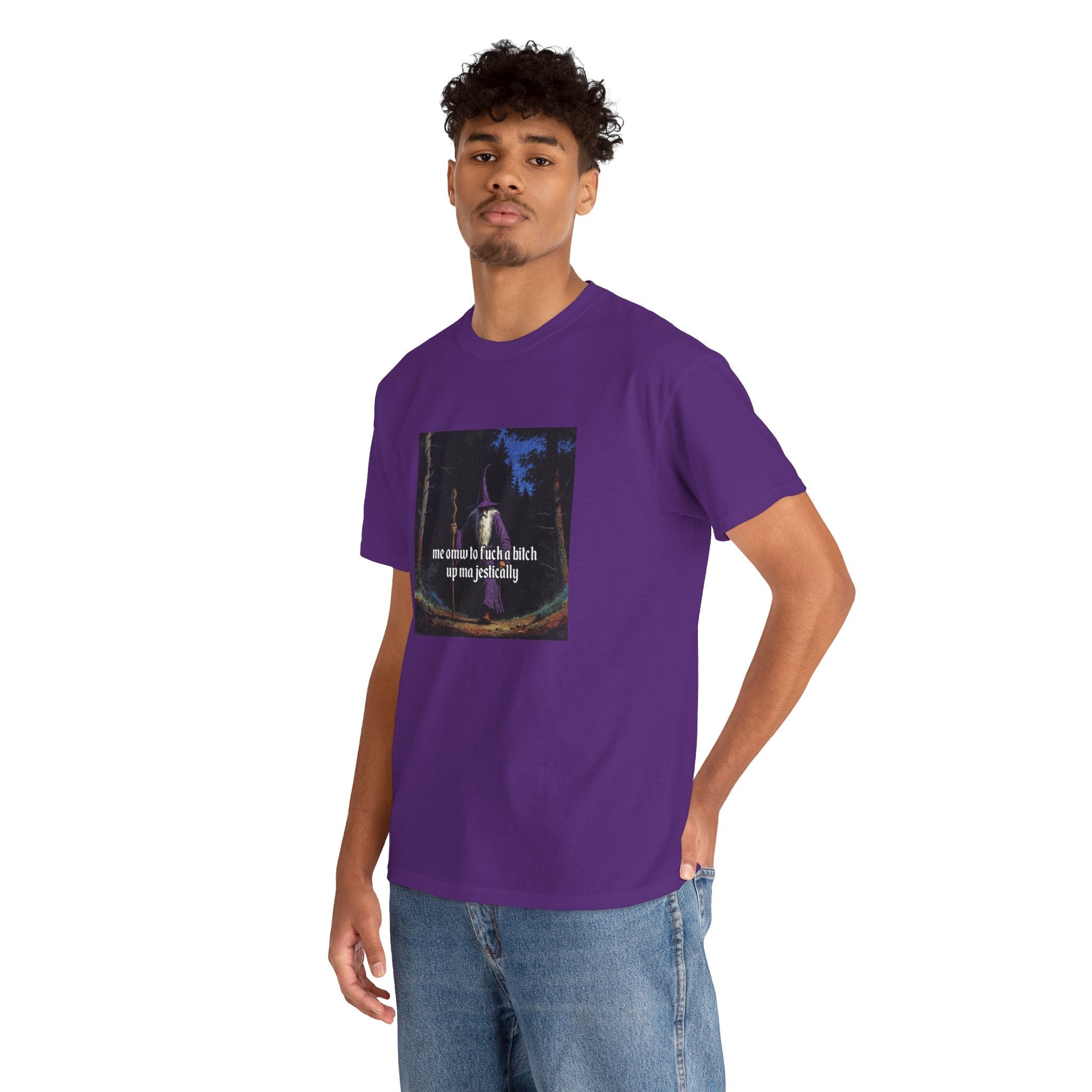 “F*ck em up Majestically” Galactic Wizard Meme Heavyweight Cotton T-Shirt - The Galactic Wizard Emporium - T-Shirt