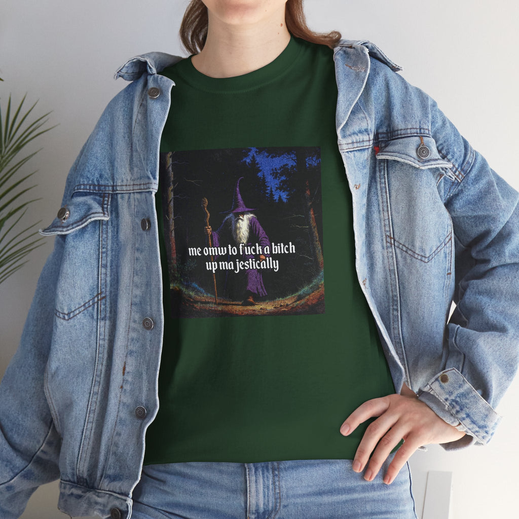 “F*ck em up Majestically” Galactic Wizard Meme Heavyweight Cotton T-Shirt - The Galactic Wizard Emporium - T-Shirt