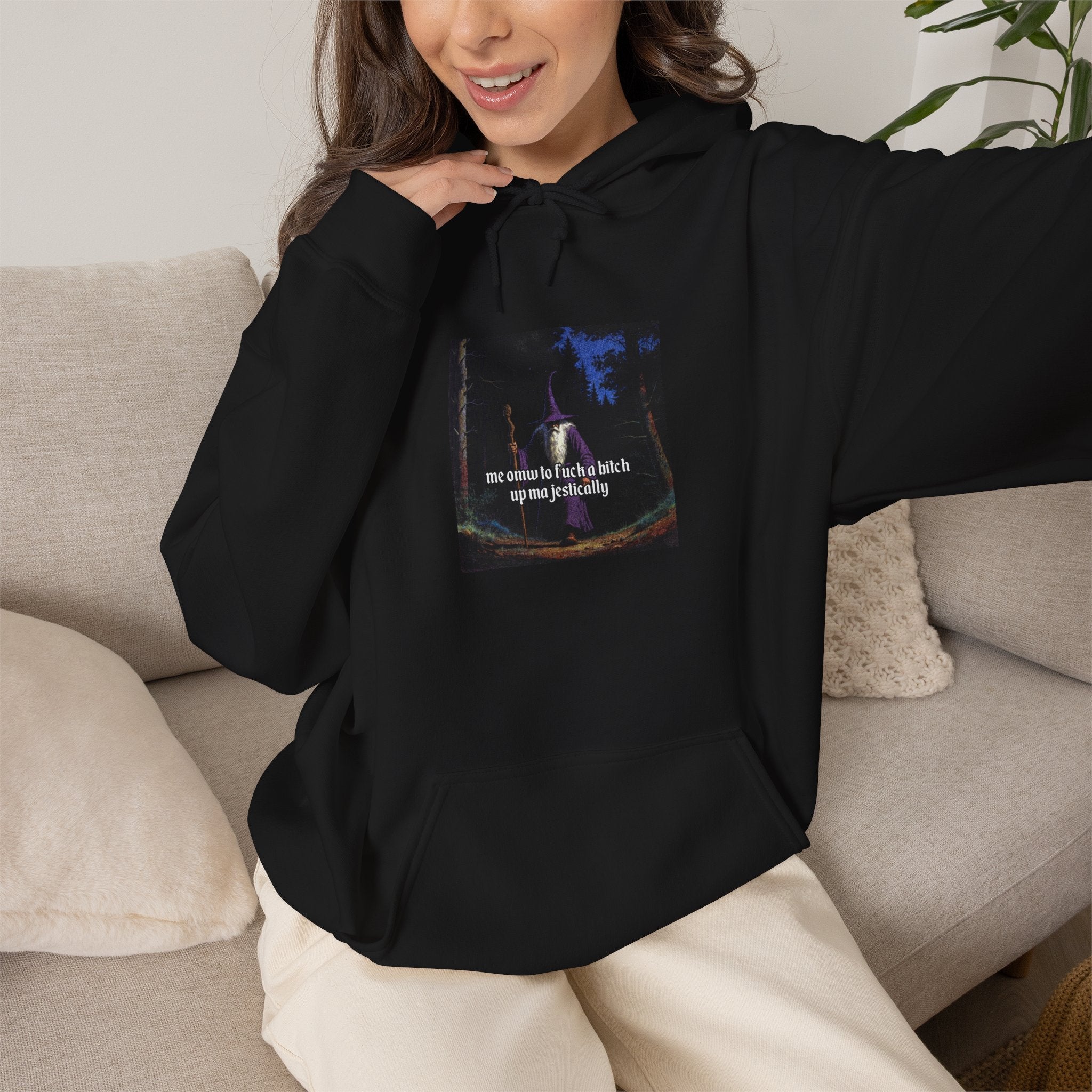 “F*ck em up Majestically” Galactic Wizard Meme Unisex Hooded Sweatshirt - The Galactic Wizard Emporium - Hoodie