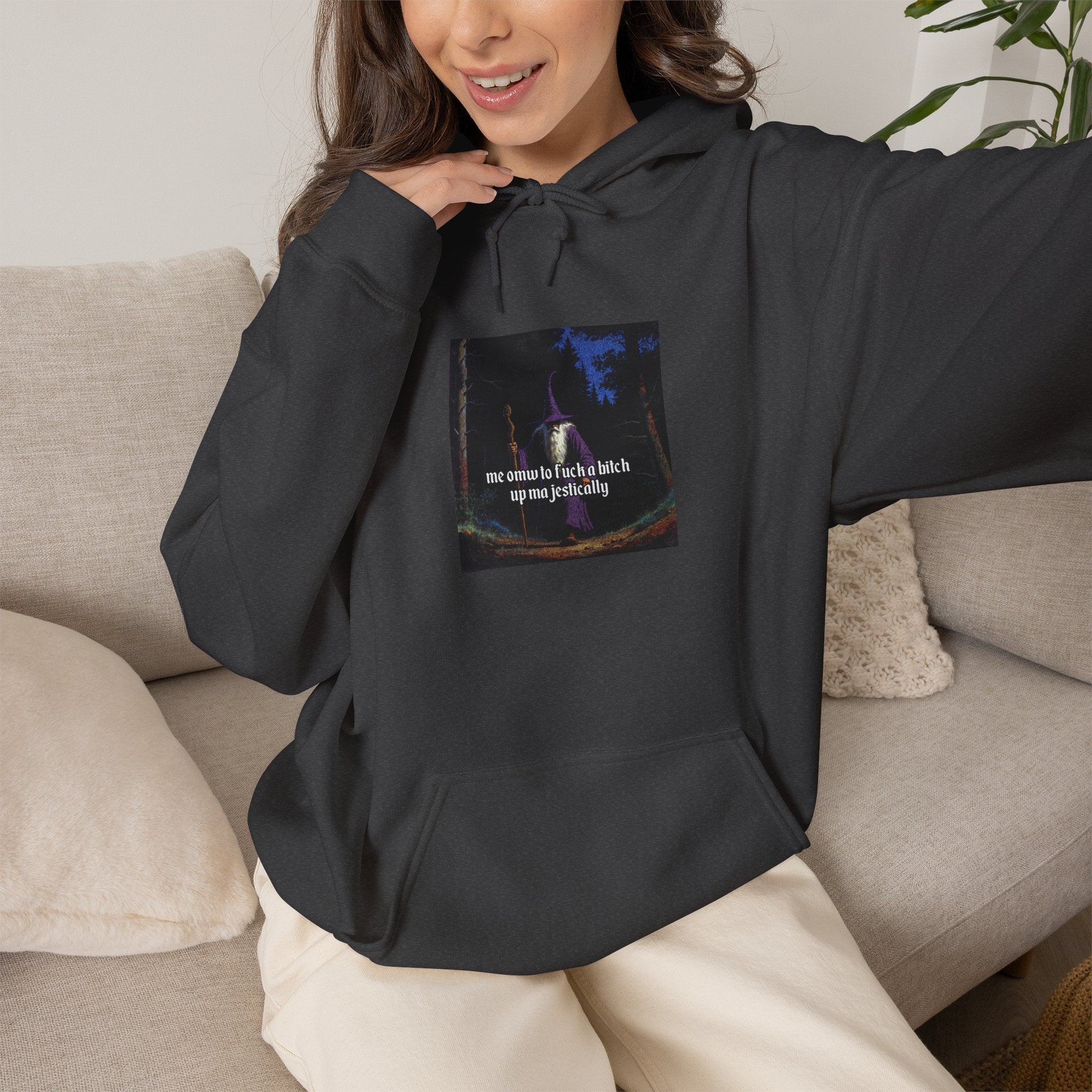 “F*ck em up Majestically” Galactic Wizard Meme Unisex Hooded Sweatshirt - The Galactic Wizard Emporium - Hoodie