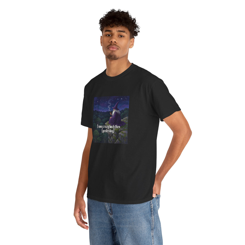 “I was crazy back then” Galactic Wizard Meme Heavyweight Cotton T-Shirt - The Galactic Wizard Emporium - T-Shirt