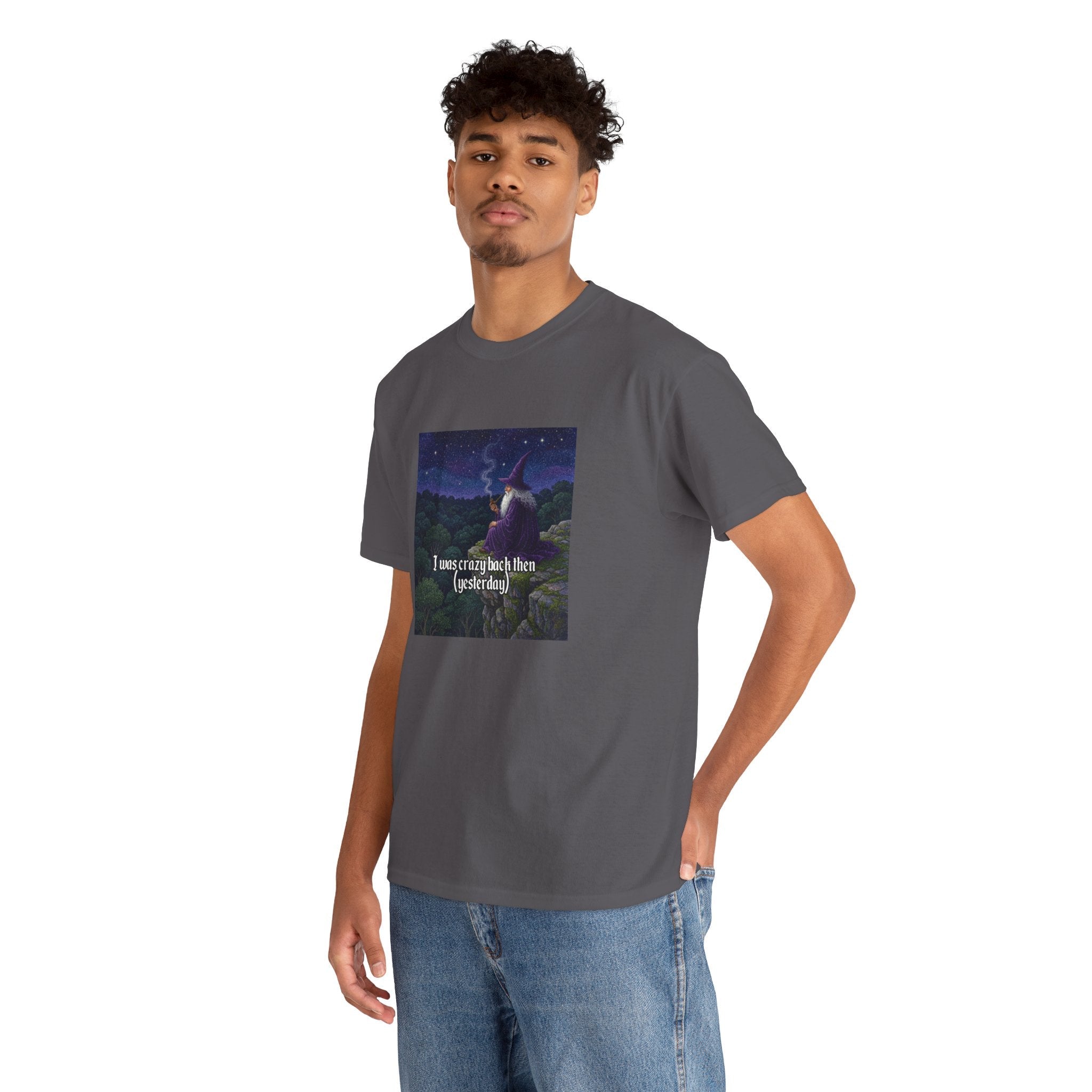 “I was crazy back then” Galactic Wizard Meme Heavyweight Cotton T-Shirt - The Galactic Wizard Emporium - T-Shirt