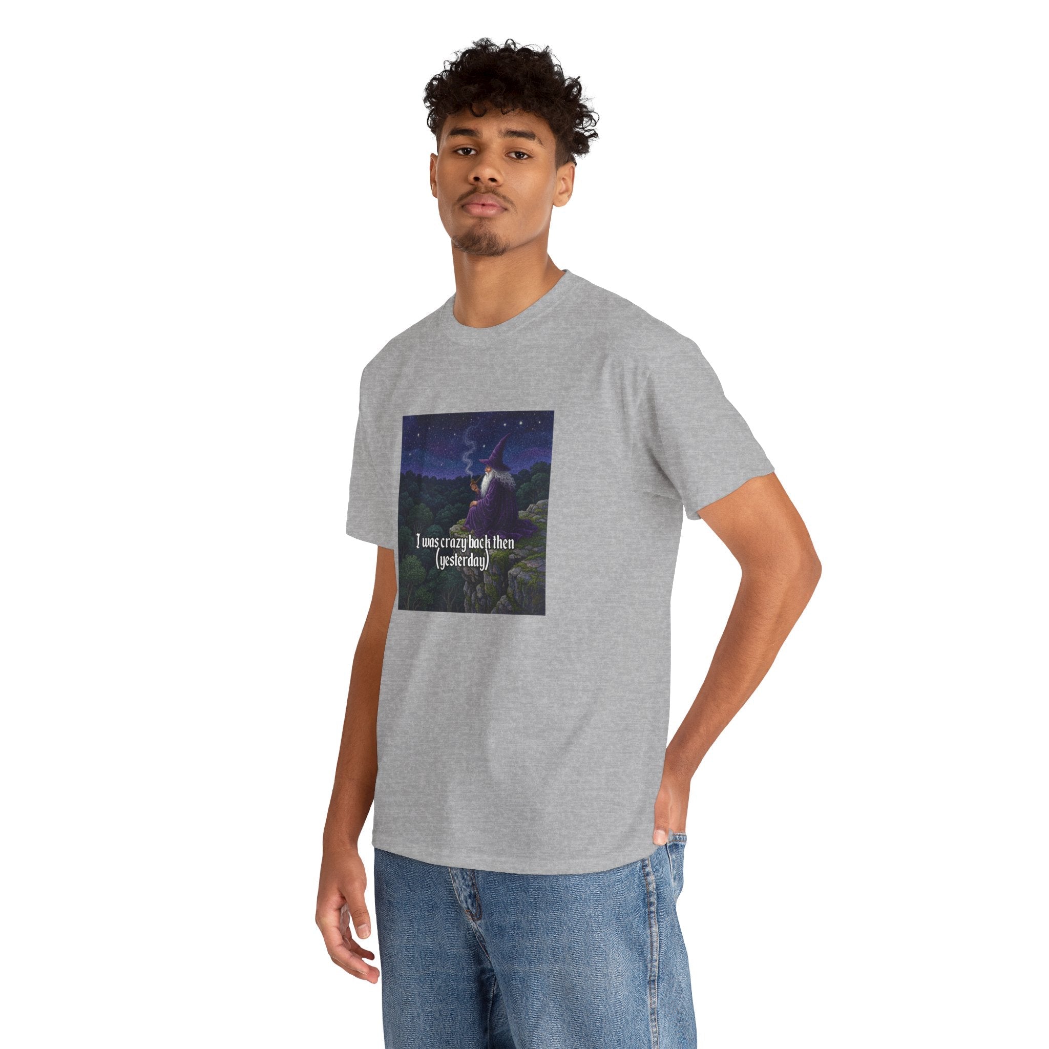 “I was crazy back then” Galactic Wizard Meme Heavyweight Cotton T-Shirt - The Galactic Wizard Emporium - T-Shirt