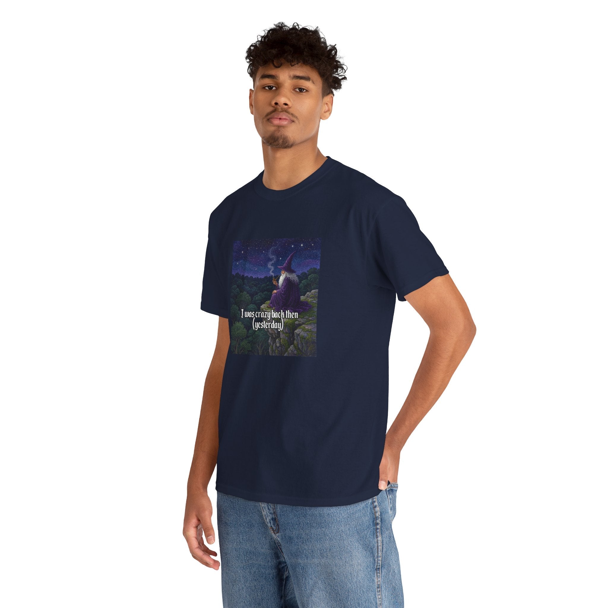 “I was crazy back then” Galactic Wizard Meme Heavyweight Cotton T-Shirt - The Galactic Wizard Emporium - T-Shirt