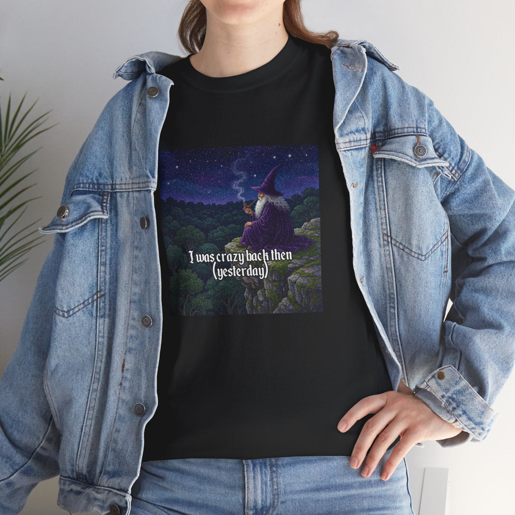 “I was crazy back then” Galactic Wizard Meme Heavyweight Cotton T-Shirt - The Galactic Wizard Emporium - T-Shirt