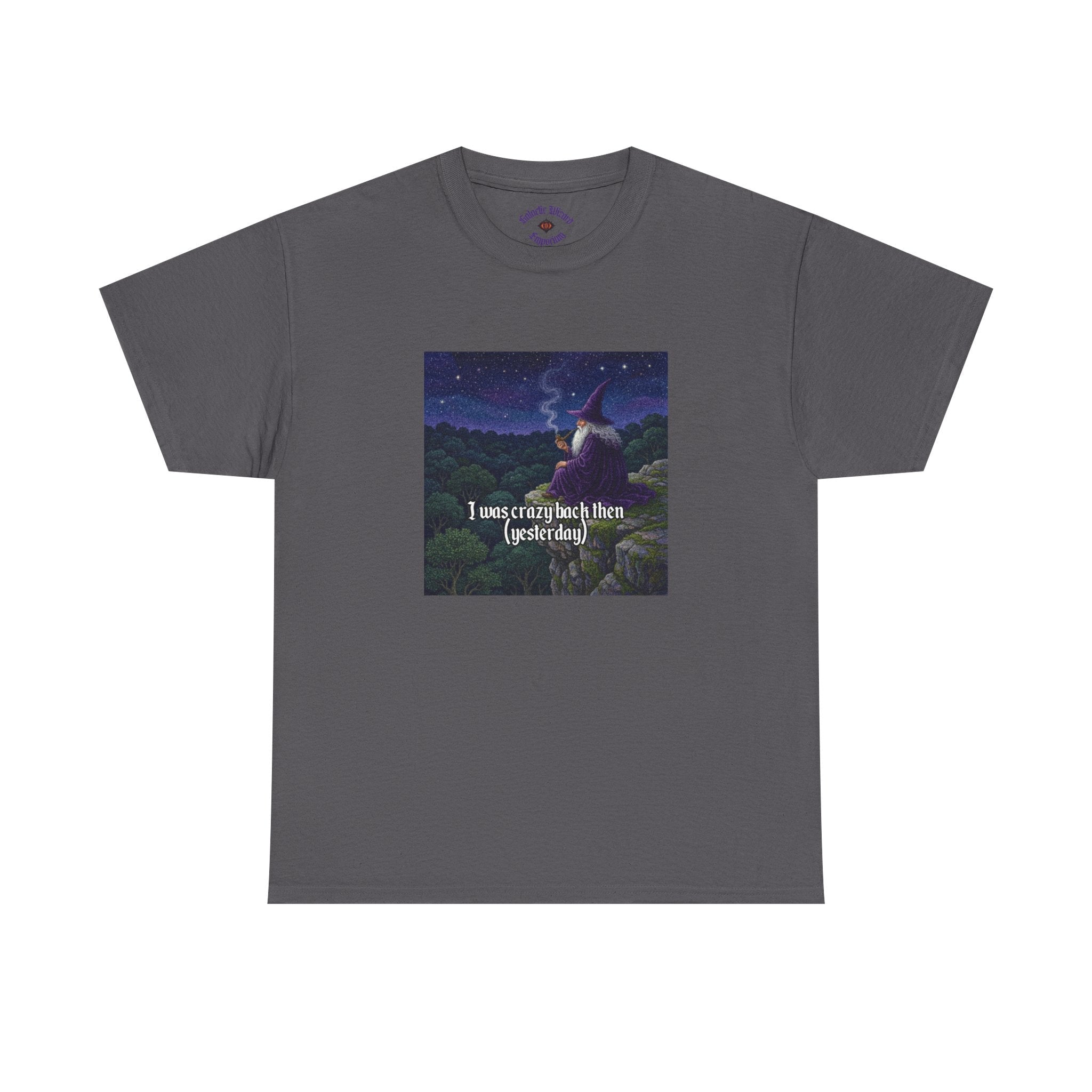 “I was crazy back then” Galactic Wizard Meme Heavyweight Cotton T-Shirt - The Galactic Wizard Emporium - T-Shirt