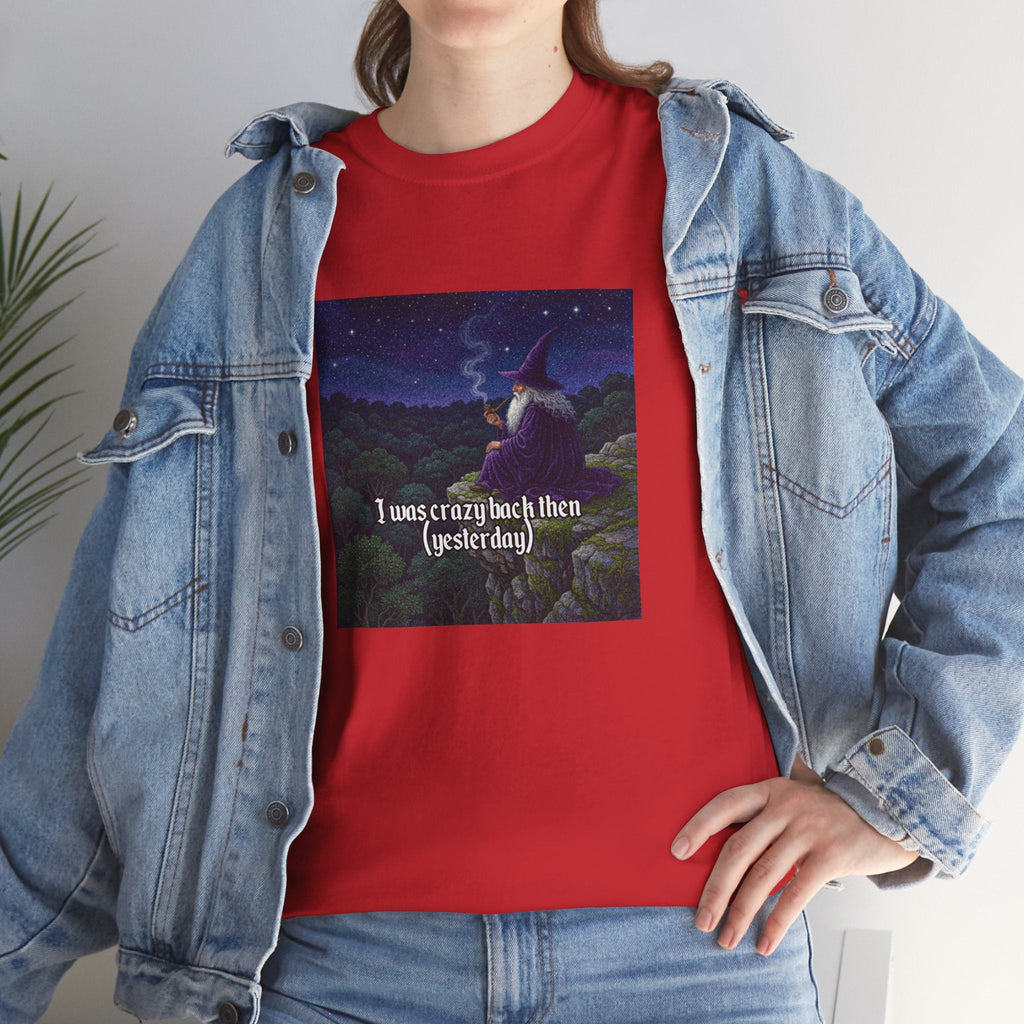 “I was crazy back then” Galactic Wizard Meme Heavyweight Cotton T-Shirt - The Galactic Wizard Emporium - T-Shirt