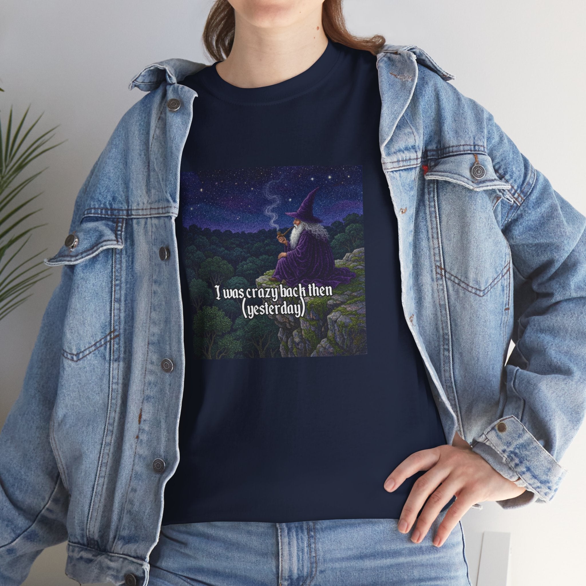 “I was crazy back then” Galactic Wizard Meme Heavyweight Cotton T-Shirt - The Galactic Wizard Emporium - T-Shirt