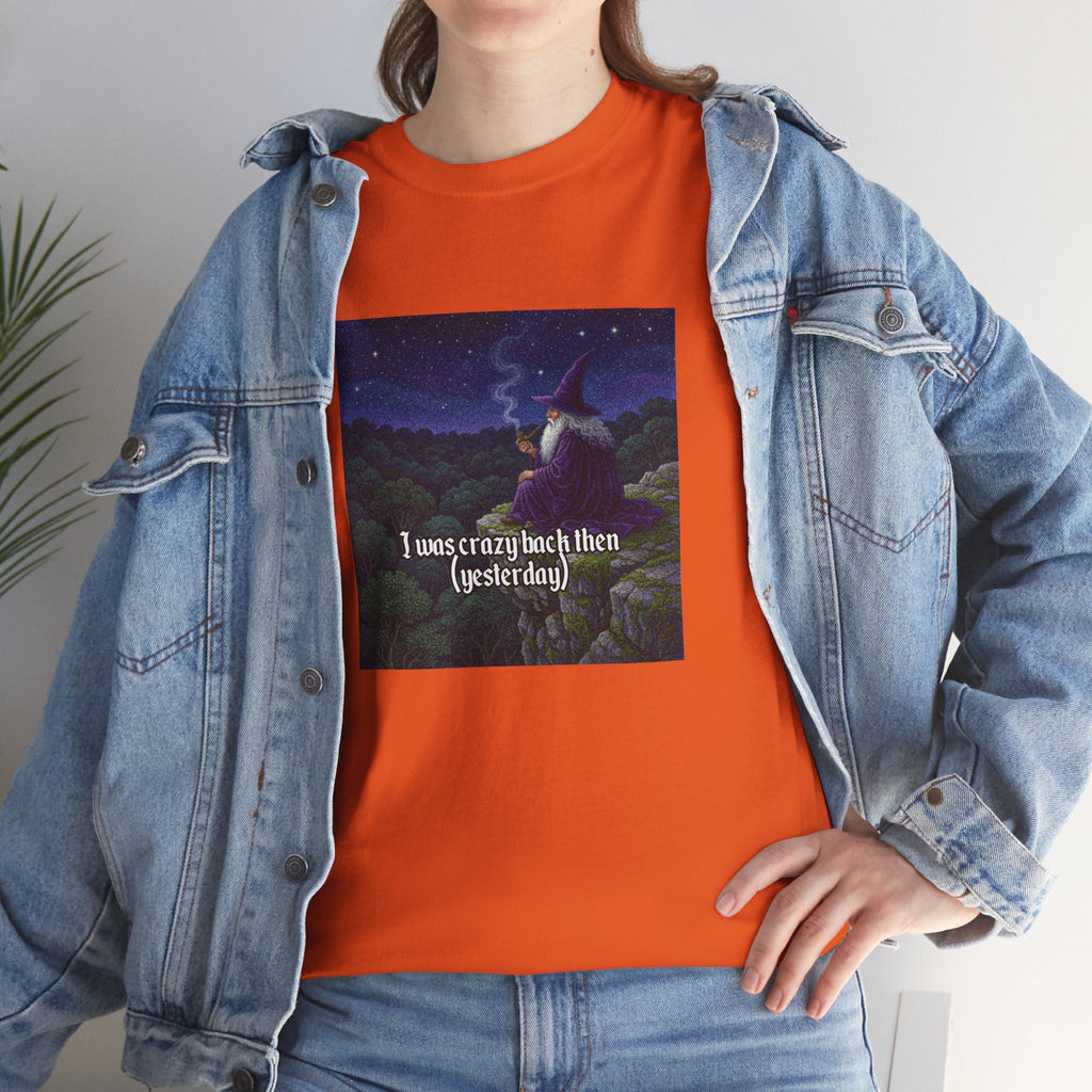 “I was crazy back then” Galactic Wizard Meme Heavyweight Cotton T-Shirt - The Galactic Wizard Emporium - T-Shirt