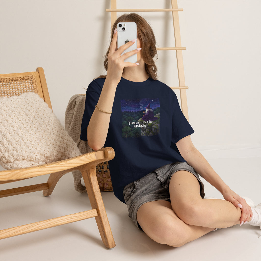 “I was crazy back then” Galactic Wizard Meme Heavyweight Cotton T-Shirt - The Galactic Wizard Emporium - T-Shirt