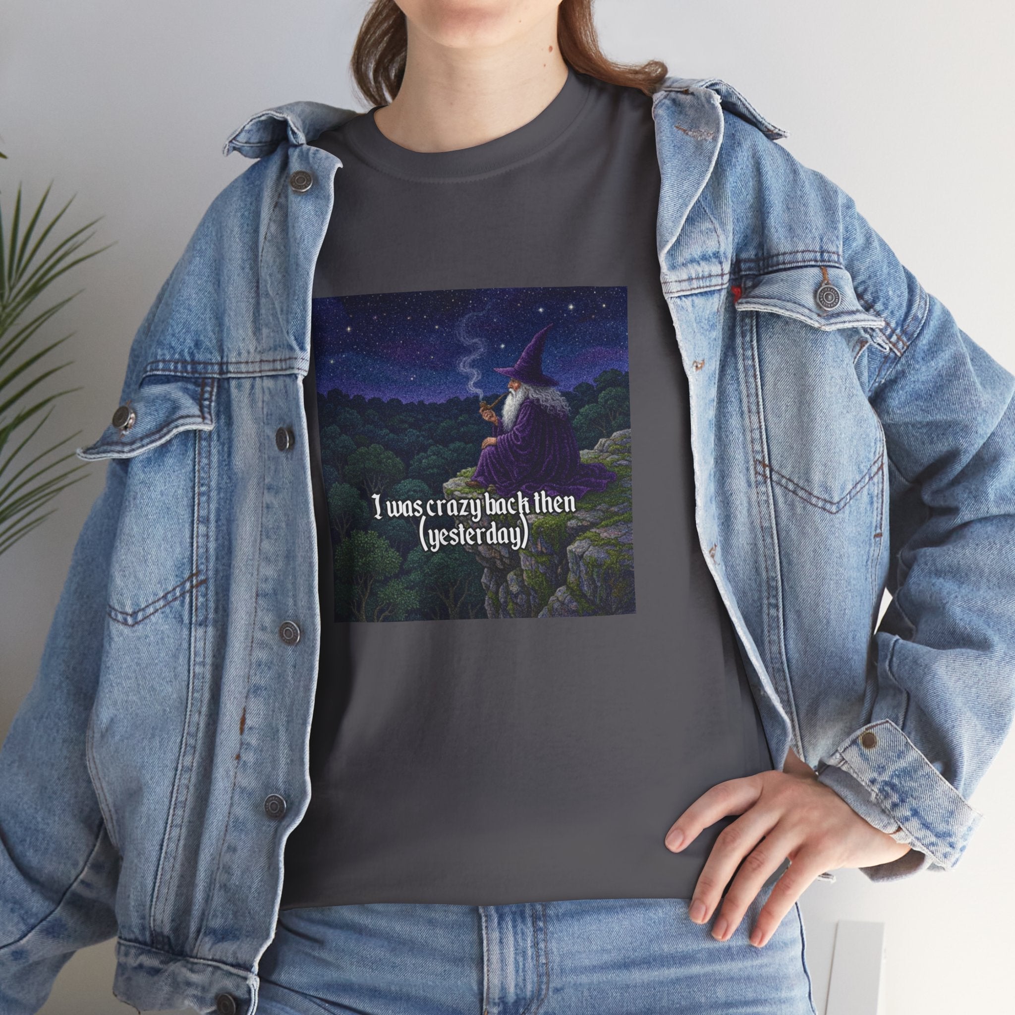“I was crazy back then” Galactic Wizard Meme Heavyweight Cotton T-Shirt - The Galactic Wizard Emporium - T-Shirt