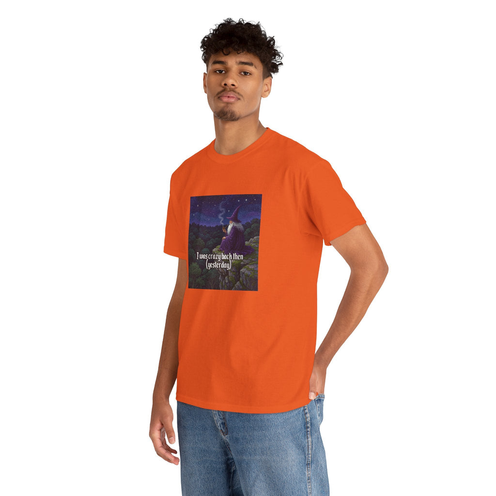 “I was crazy back then” Galactic Wizard Meme Heavyweight Cotton T-Shirt - The Galactic Wizard Emporium - T-Shirt