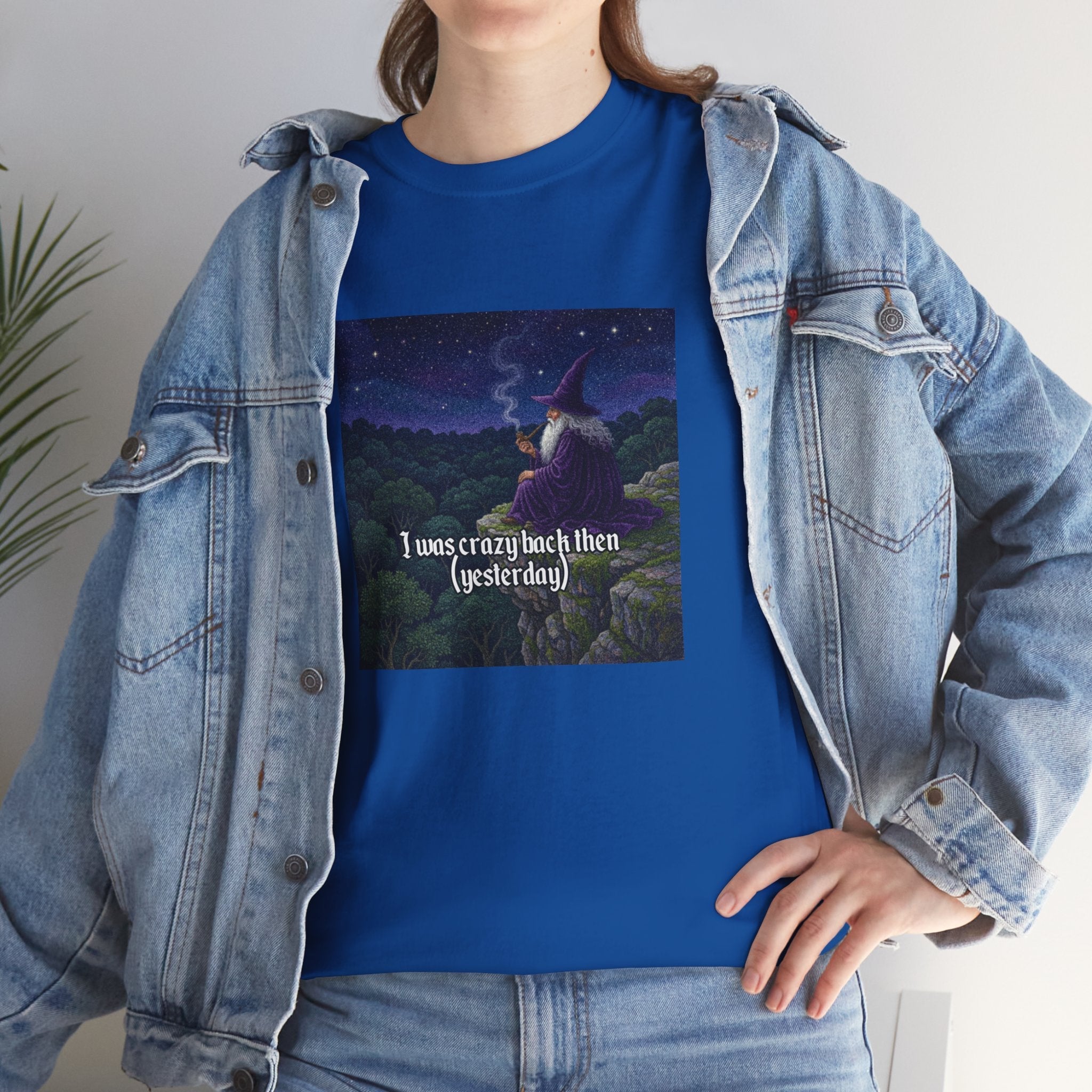 “I was crazy back then” Galactic Wizard Meme Heavyweight Cotton T-Shirt - The Galactic Wizard Emporium - T-Shirt