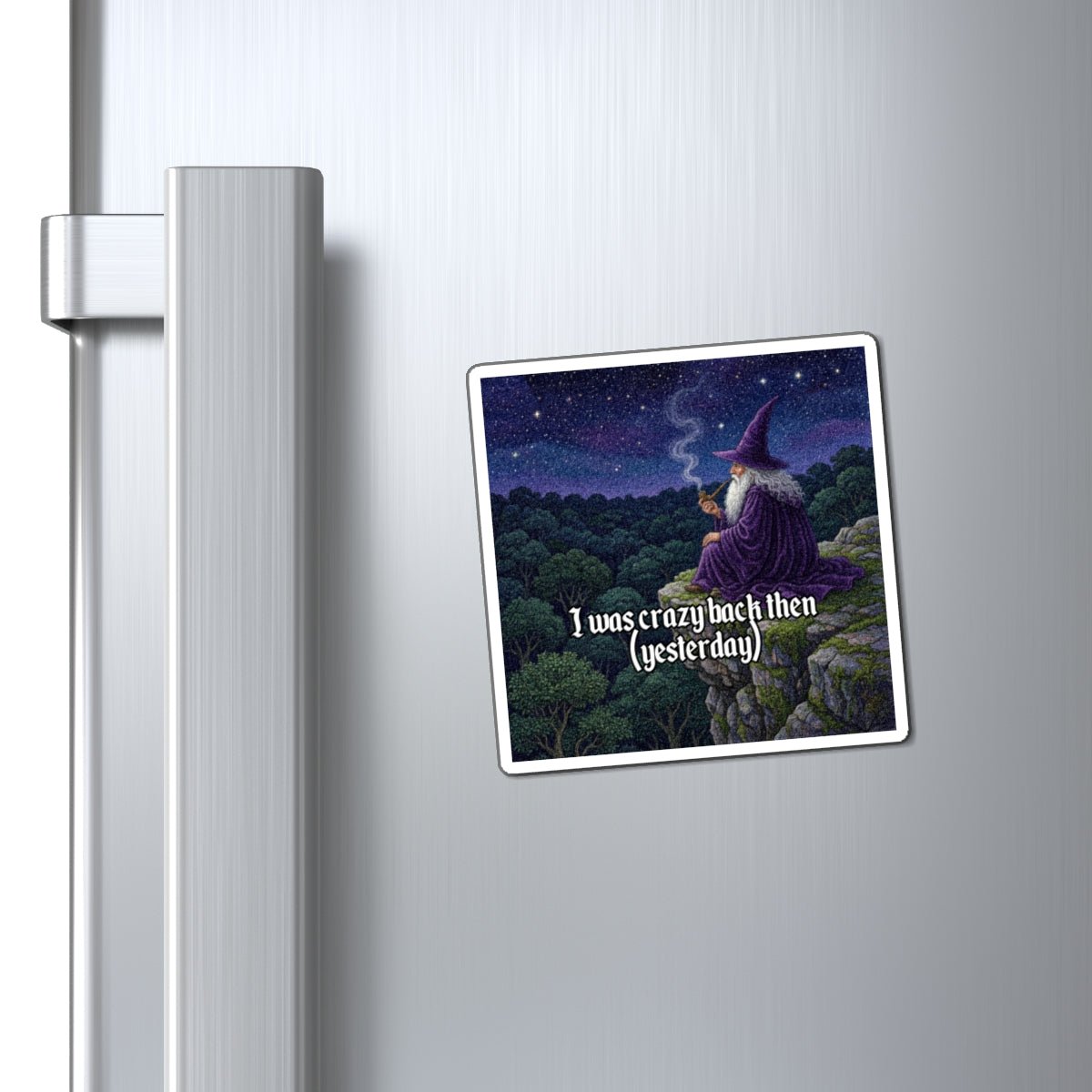 “I was crazy back then” Galactic Wizard Meme Magnet - The Galactic Wizard Emporium - Paper products