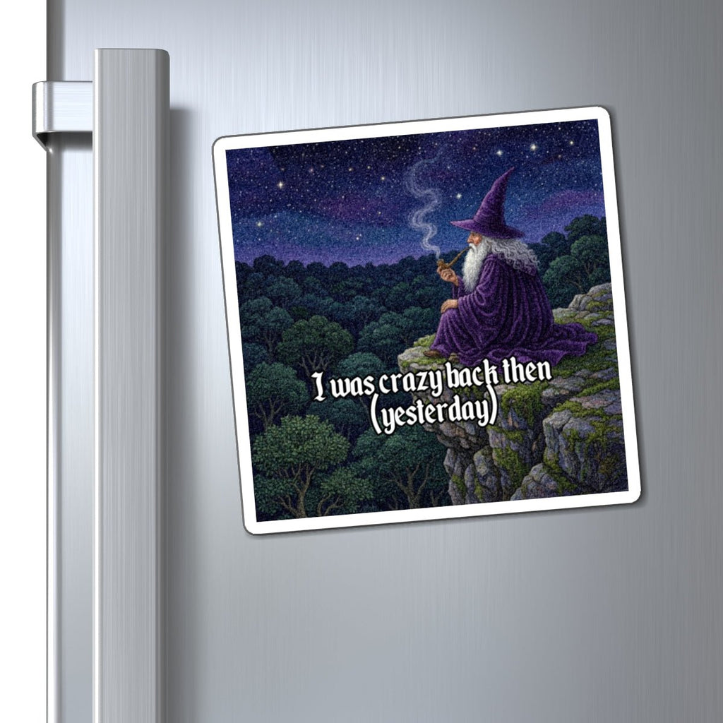 “I was crazy back then” Galactic Wizard Meme Magnet - The Galactic Wizard Emporium - Paper products