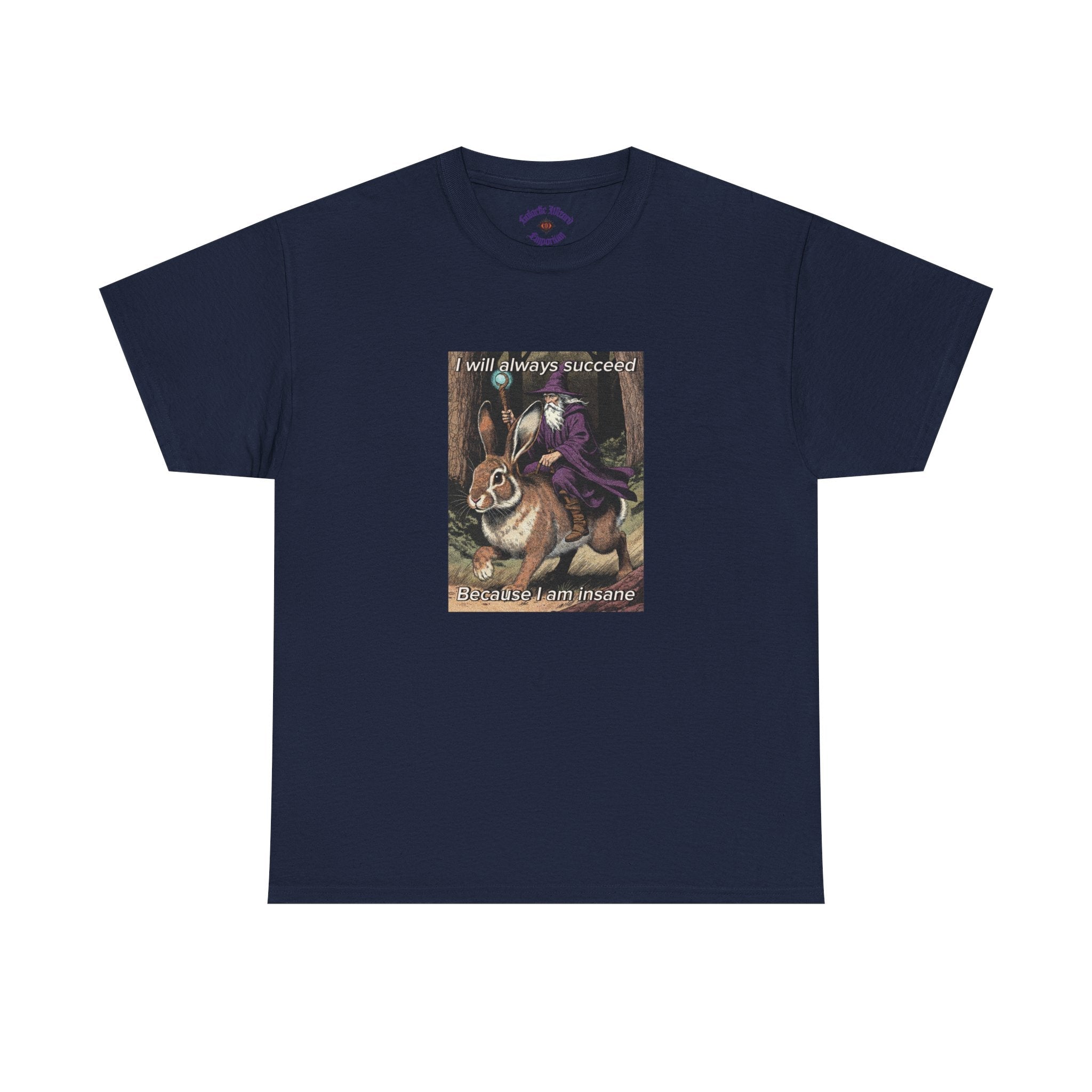 “I will always succeed because I am insane” Galactic Wizard Meme Heavyweight Cotton T-Shirt - The Galactic Wizard Emporium - T-Shirt