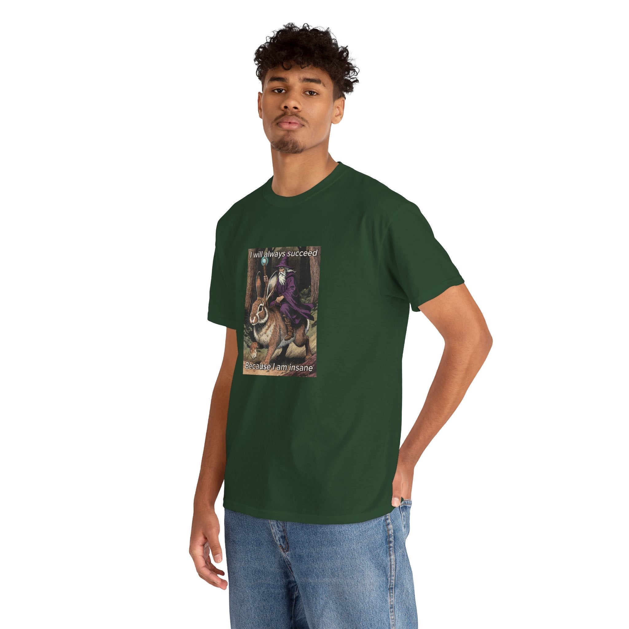 “I will always succeed because I am insane” Galactic Wizard Meme Heavyweight Cotton T-Shirt - The Galactic Wizard Emporium - T-Shirt