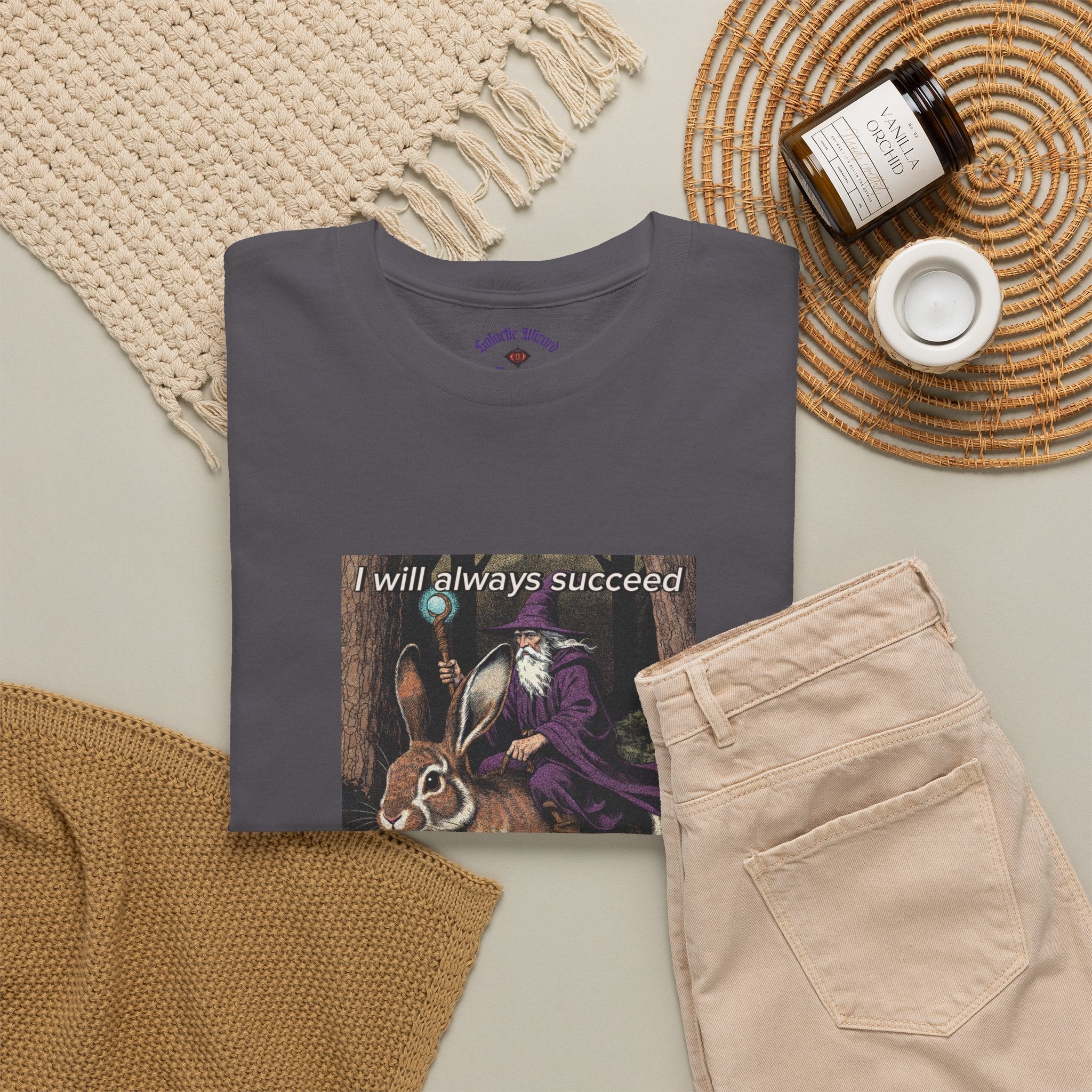 “I will always succeed because I am insane” Galactic Wizard Meme Heavyweight Cotton T-Shirt - The Galactic Wizard Emporium - T-Shirt