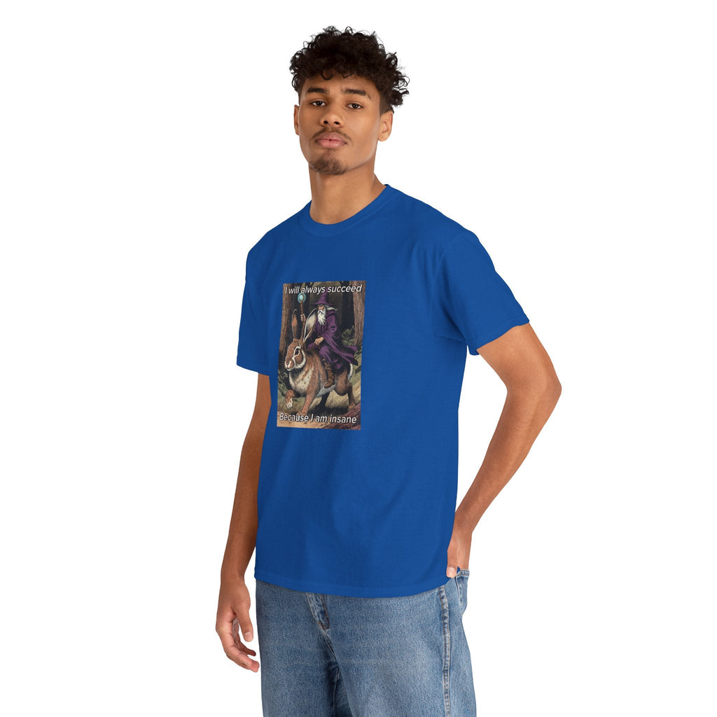 “I will always succeed because I am insane” Galactic Wizard Meme Heavyweight Cotton T-Shirt - The Galactic Wizard Emporium - T-Shirt
