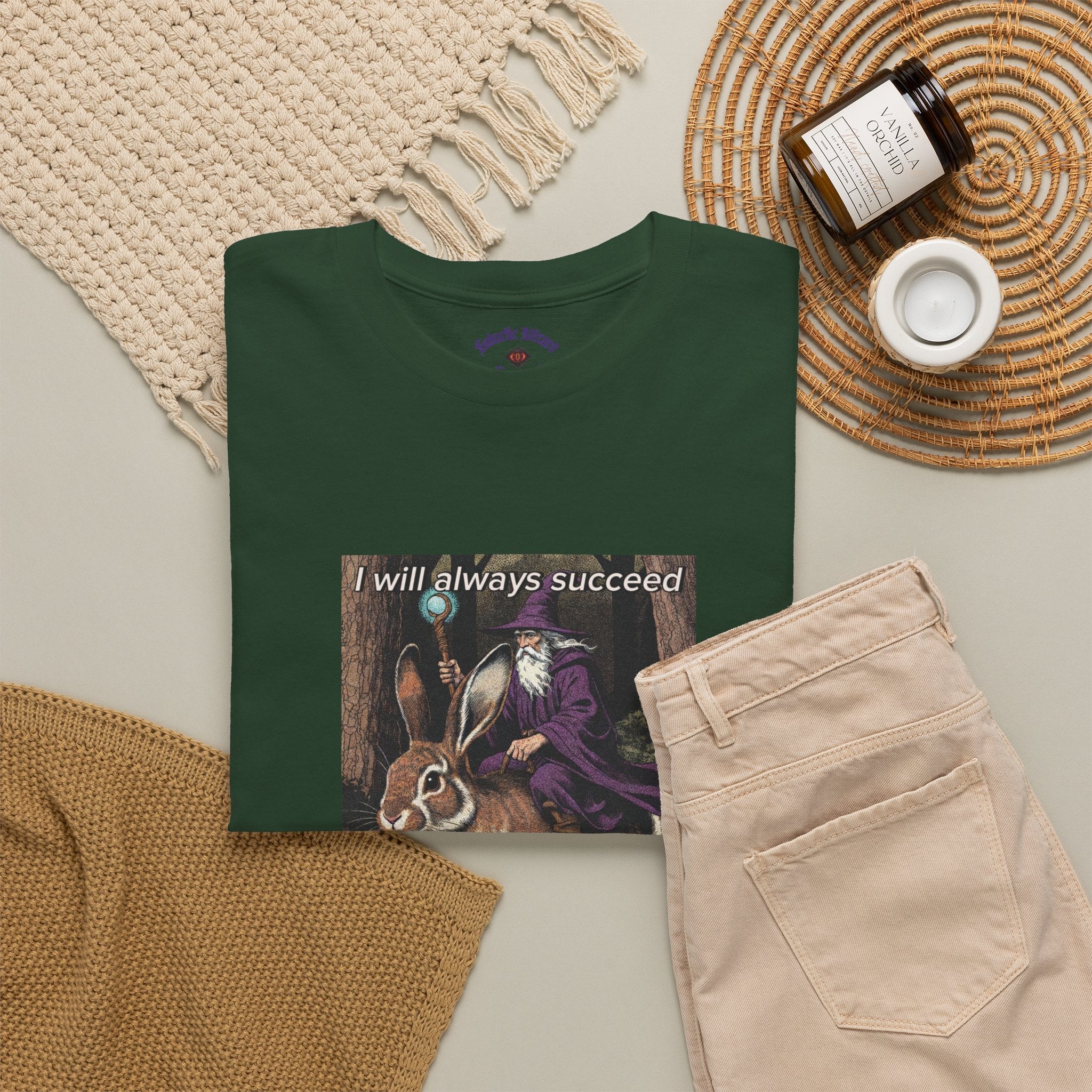 “I will always succeed because I am insane” Galactic Wizard Meme Heavyweight Cotton T-Shirt - The Galactic Wizard Emporium - T-Shirt