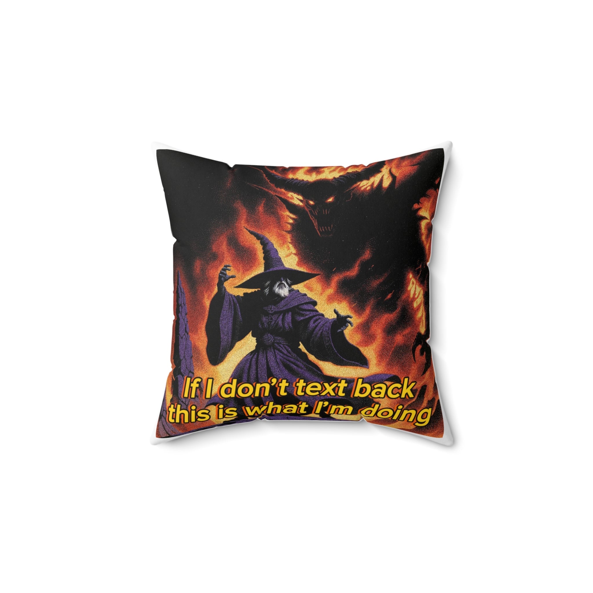 “If I don’t text back” Galactic Wizard Polyester Throw Pillow - The Galactic Wizard Emporium - Home Decor