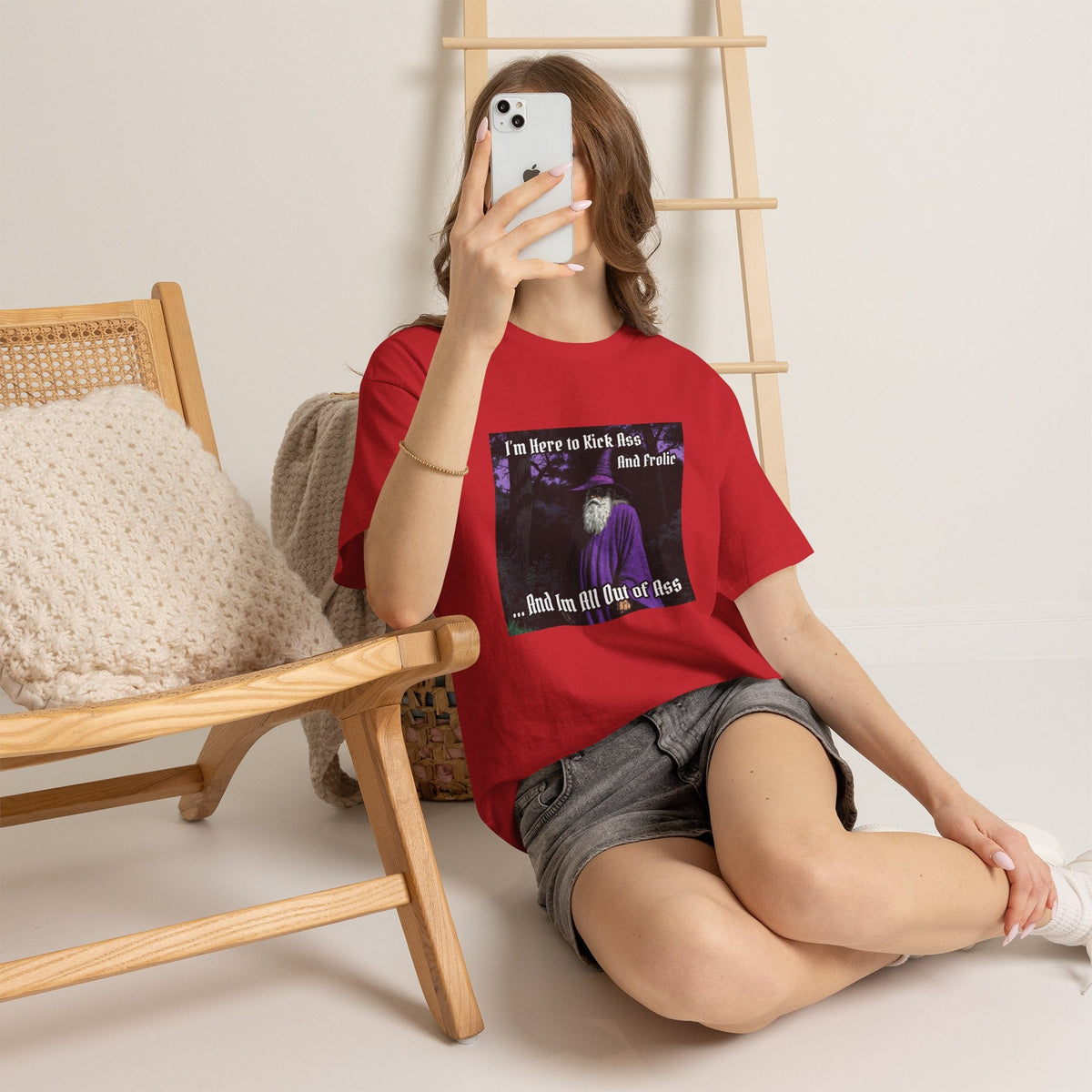 “Kick ass and Frolic” Galactic Wizard Meme Heavyweight Cotton T-Shirt - The Galactic Wizard Emporium - T-Shirt