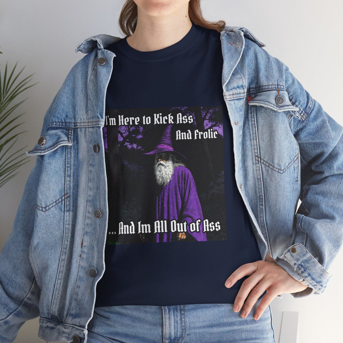 “Kick ass and Frolic” Galactic Wizard Meme Heavyweight Cotton T-Shirt - The Galactic Wizard Emporium - T-Shirt