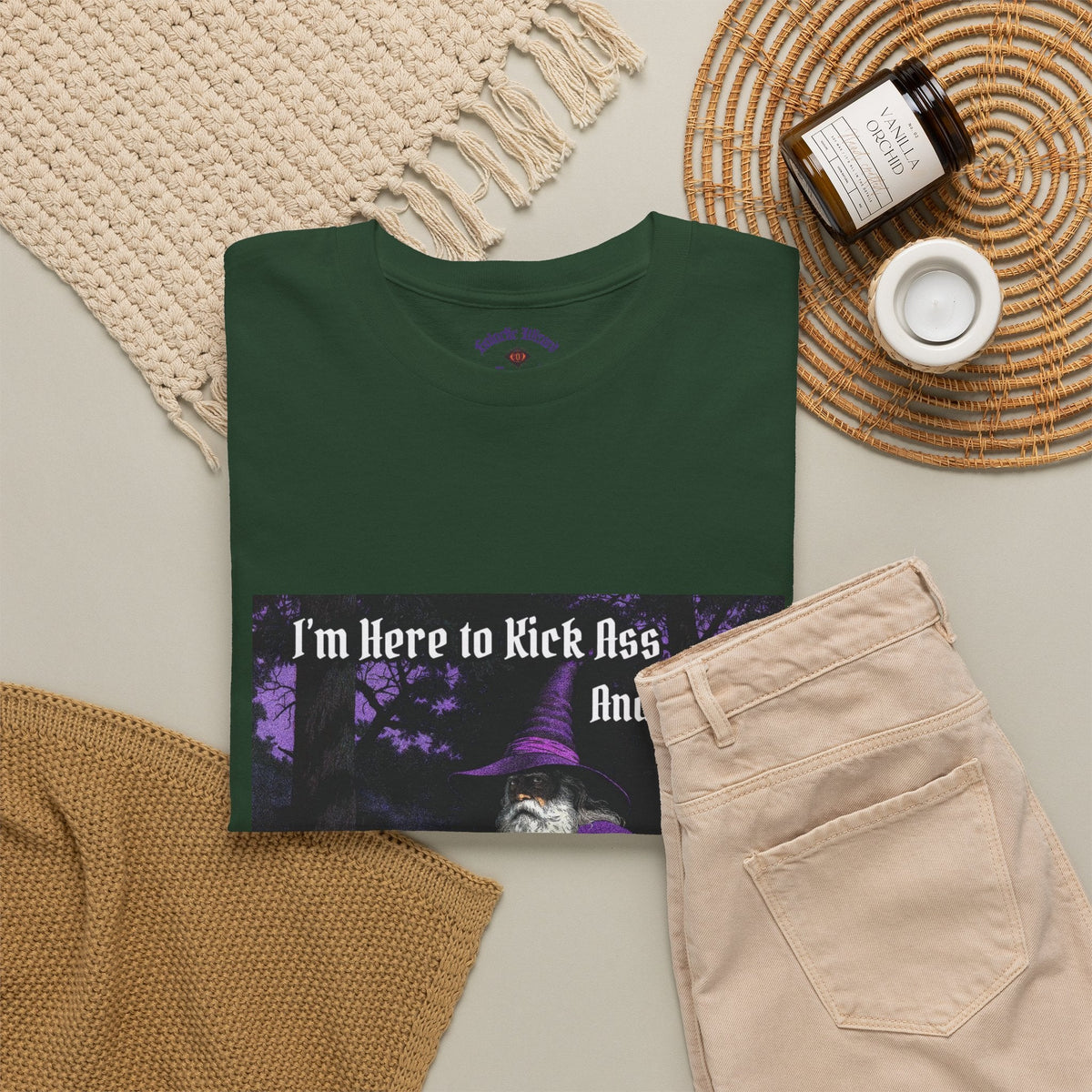 “Kick ass and Frolic” Galactic Wizard Meme Heavyweight Cotton T-Shirt - The Galactic Wizard Emporium - T-Shirt