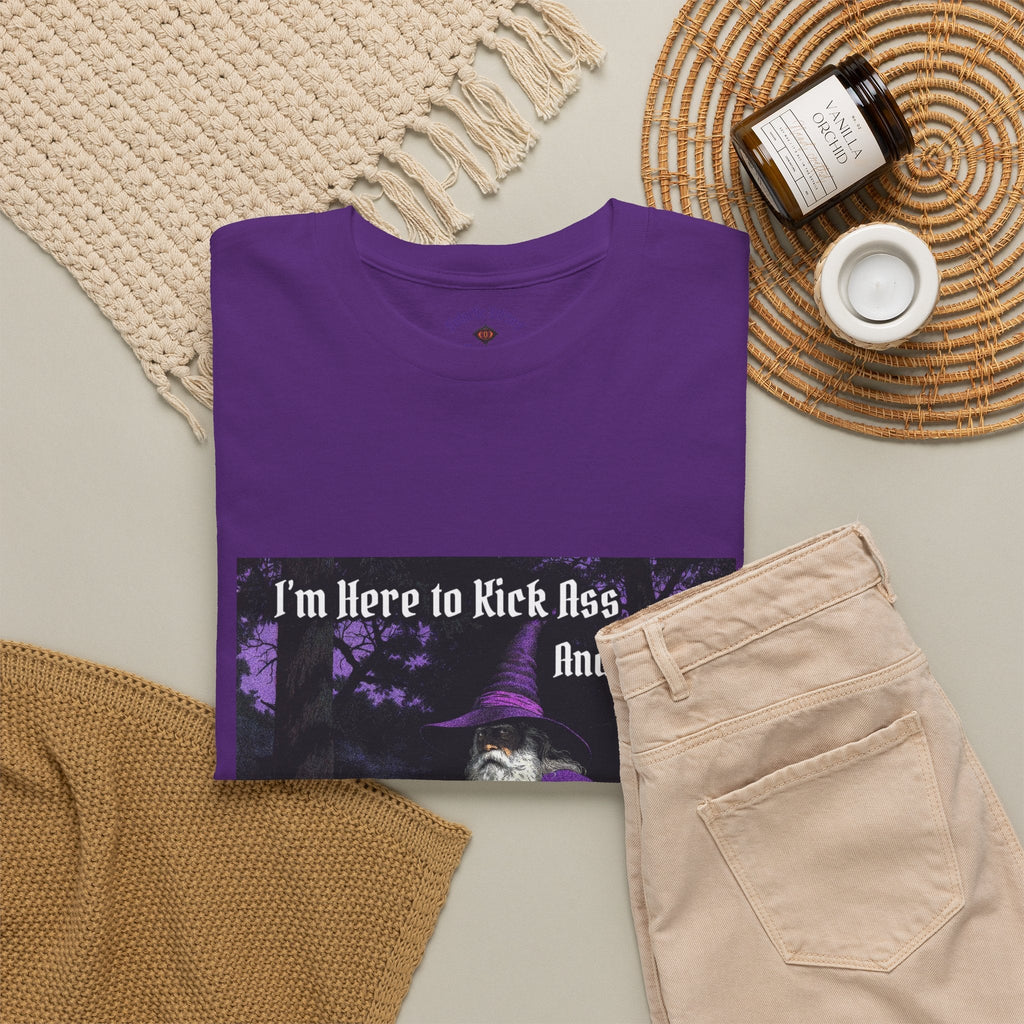 “Kick ass and Frolic” Galactic Wizard Meme Heavyweight Cotton T-Shirt - The Galactic Wizard Emporium - T-Shirt